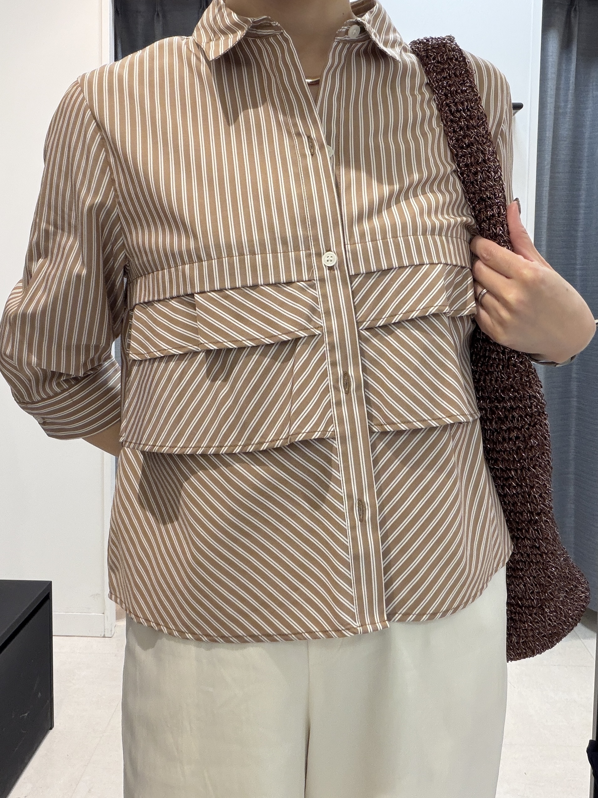 shihoさんの「INDIVI｜【UVケア／吸汗速乾／着映え】ティアードストライプシャツ」を使ったコーディネート