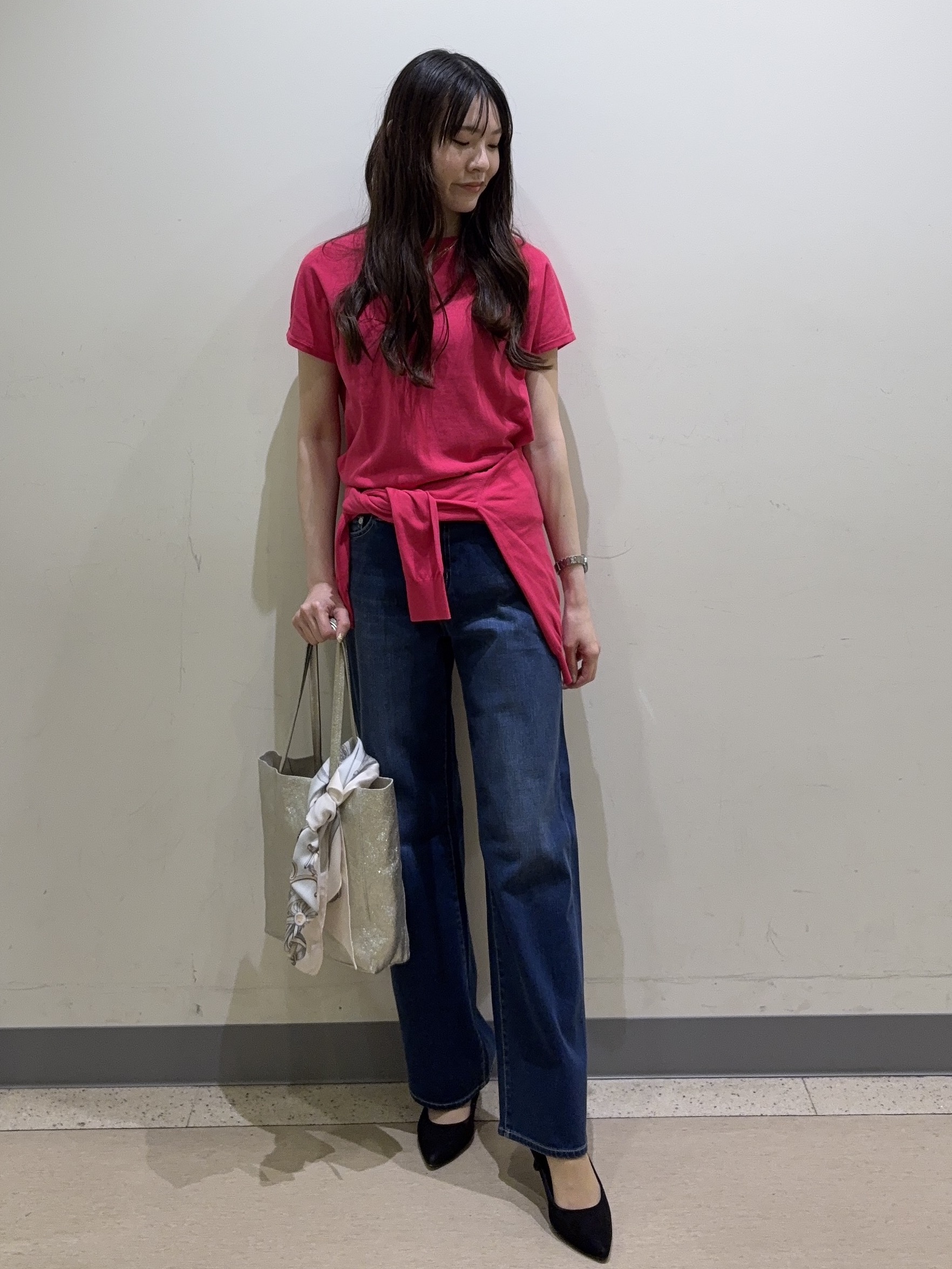 mayuさんの「UNTITLED｜【9色展開/アンサンブル可】コットンクルーネックカーディガン」を使ったコーディネート