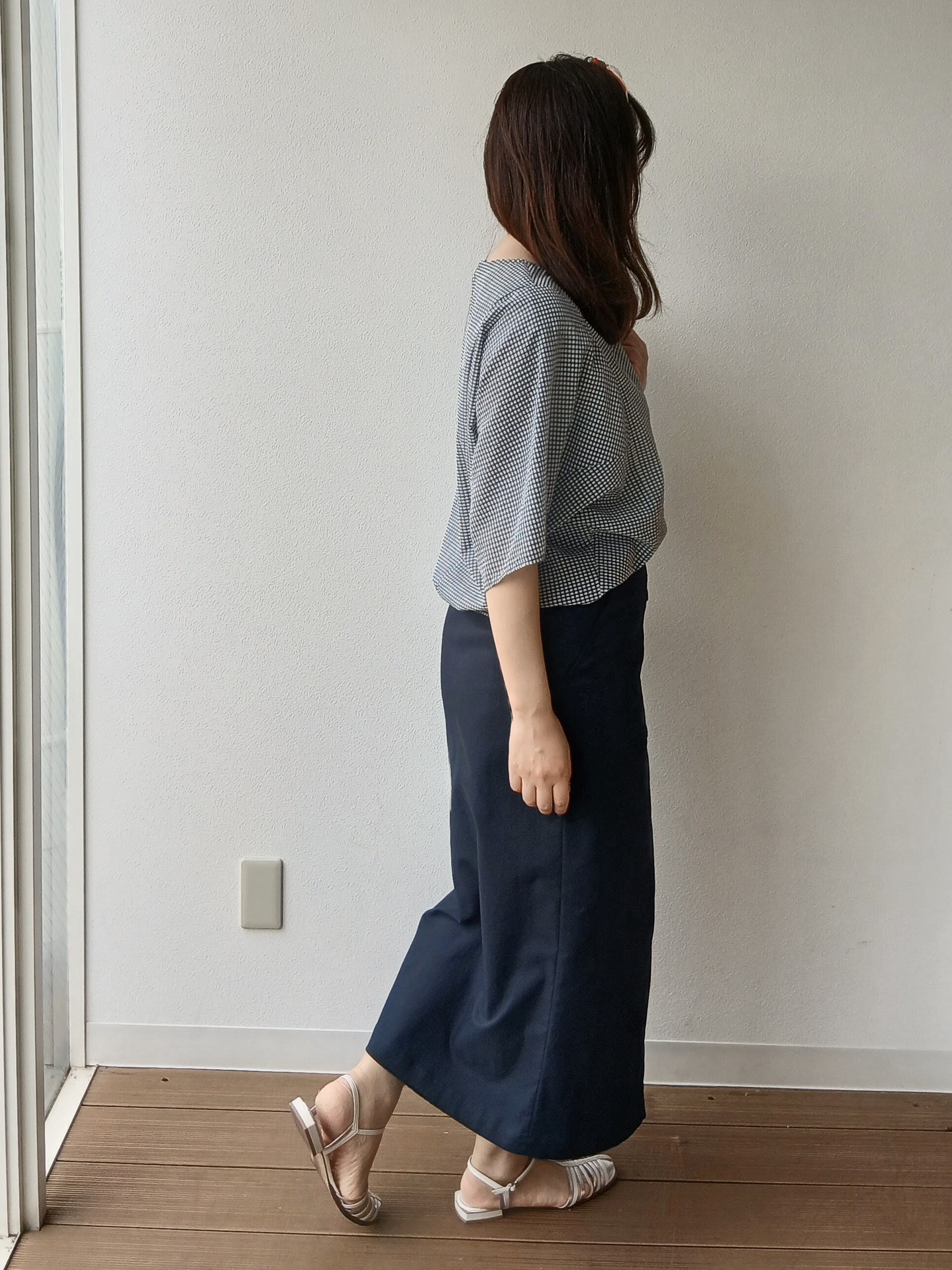 なみきさんの「UNTITLED｜【体型カバー】サッカーチェックドルマントップス」を使ったコーディネート