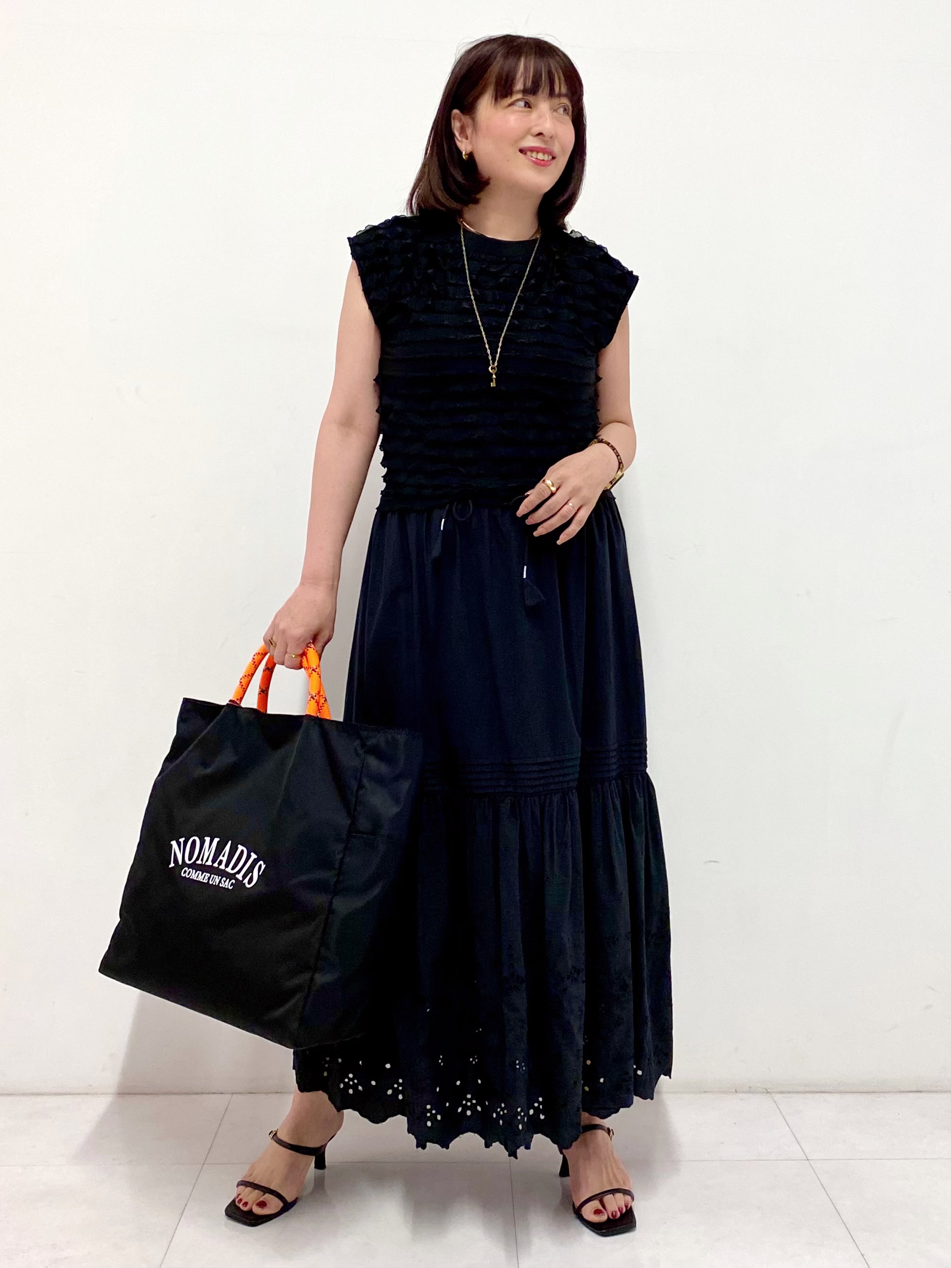 Sawaguchiさんの「DRESSTERIOR｜PROVOKE（プロヴォーク）【別注】フリルフレンチスリーブトップス」を使ったコーディネート