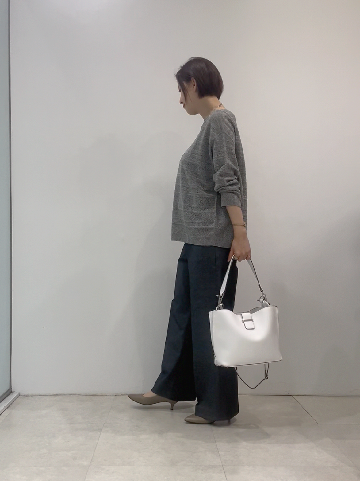 まどかさんの「UNTITLED｜【接触冷感/洗える/後ろウエストゴム】オックスワイドパンツ」を使ったコーディネート