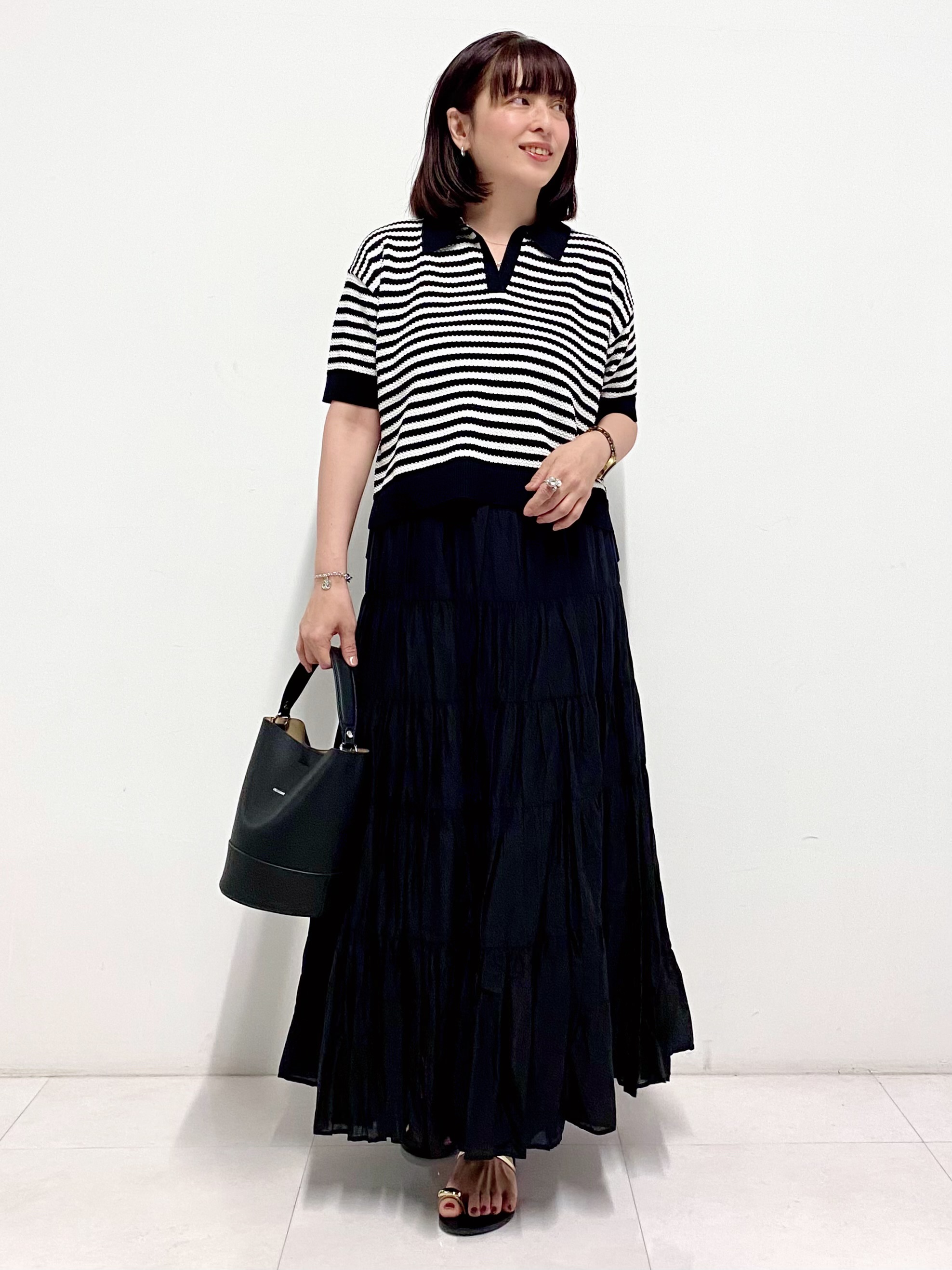 Sawaguchiさんの「DRESSTERIOR｜ウォッシャブルスキッパークロップドニット」を使ったコーディネート