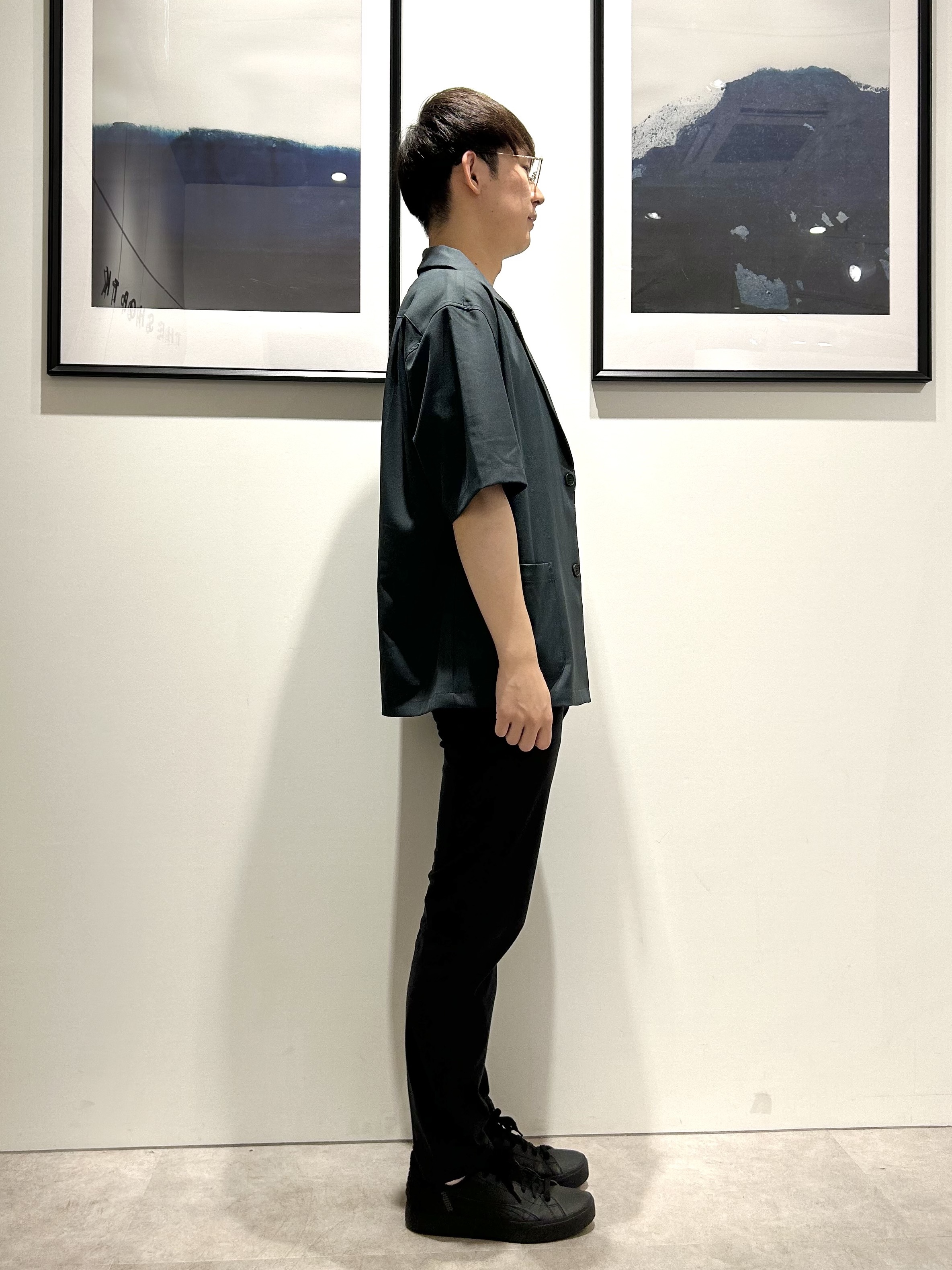 。さんの「THE SHOP TK｜リラックスワイド 5分袖ジャケット セットアップ可／洗濯機OK」を使ったコーディネート