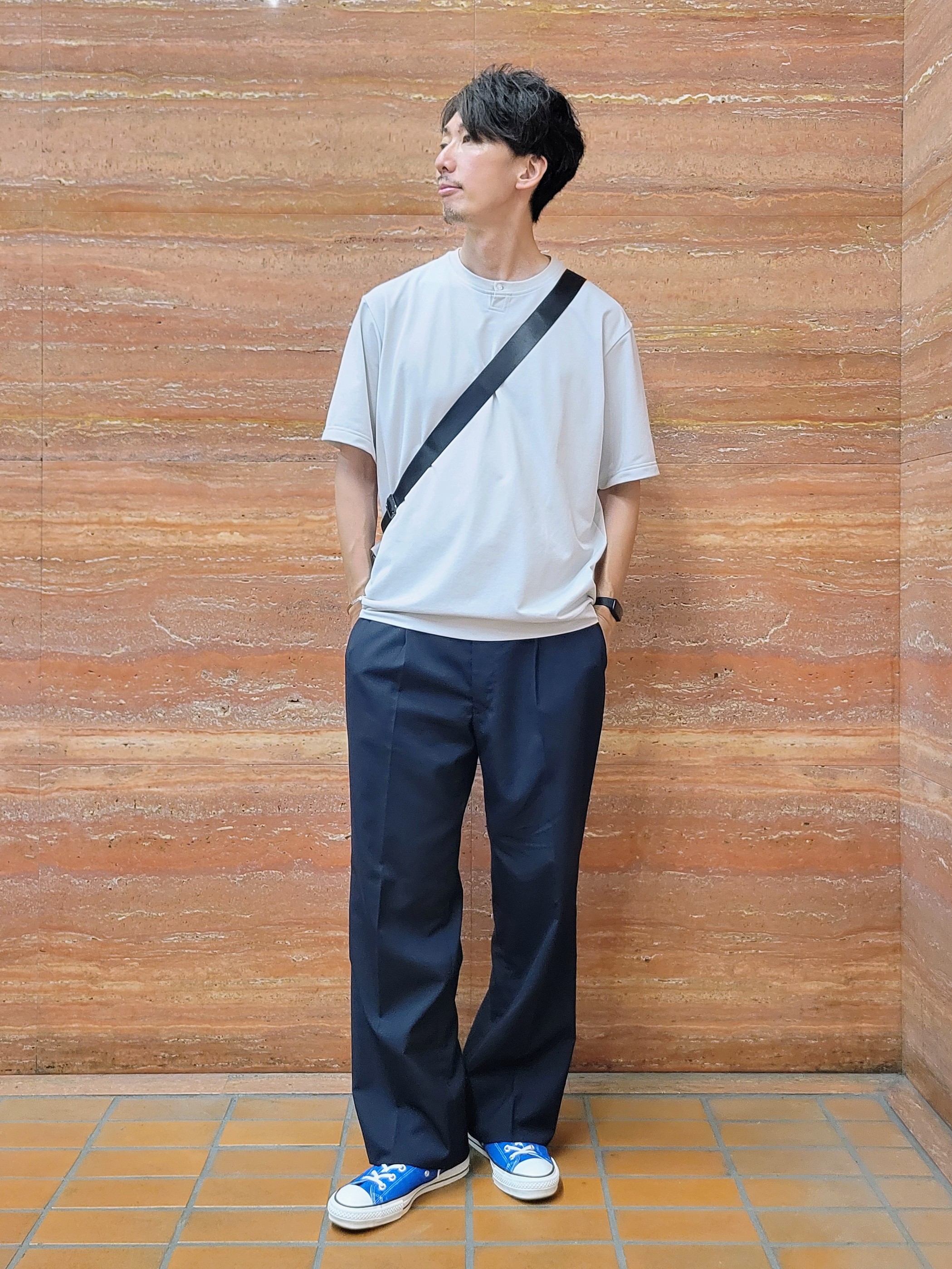piroyaさんの「TAKEO KIKUCHI｜リネン ライク 鹿の子 ヘンリー ハーフ ヘンリー ネック」を使ったコーディネート