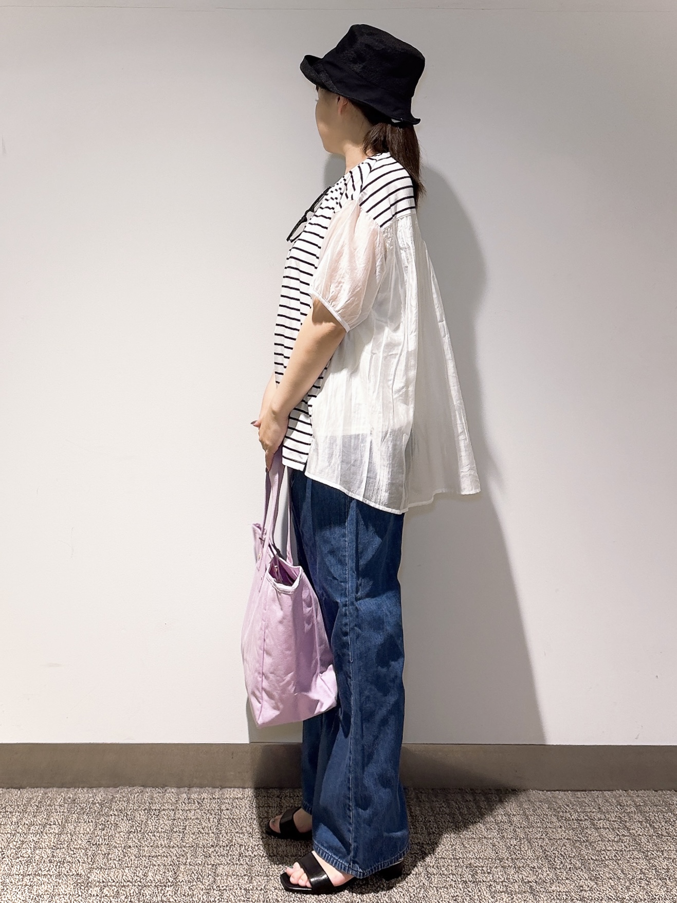 みーさんの「grove｜【貴島明日香さん着用/UVカット】体型カバー叶う、バックプリーツTシャツ」を使ったコーディネート
