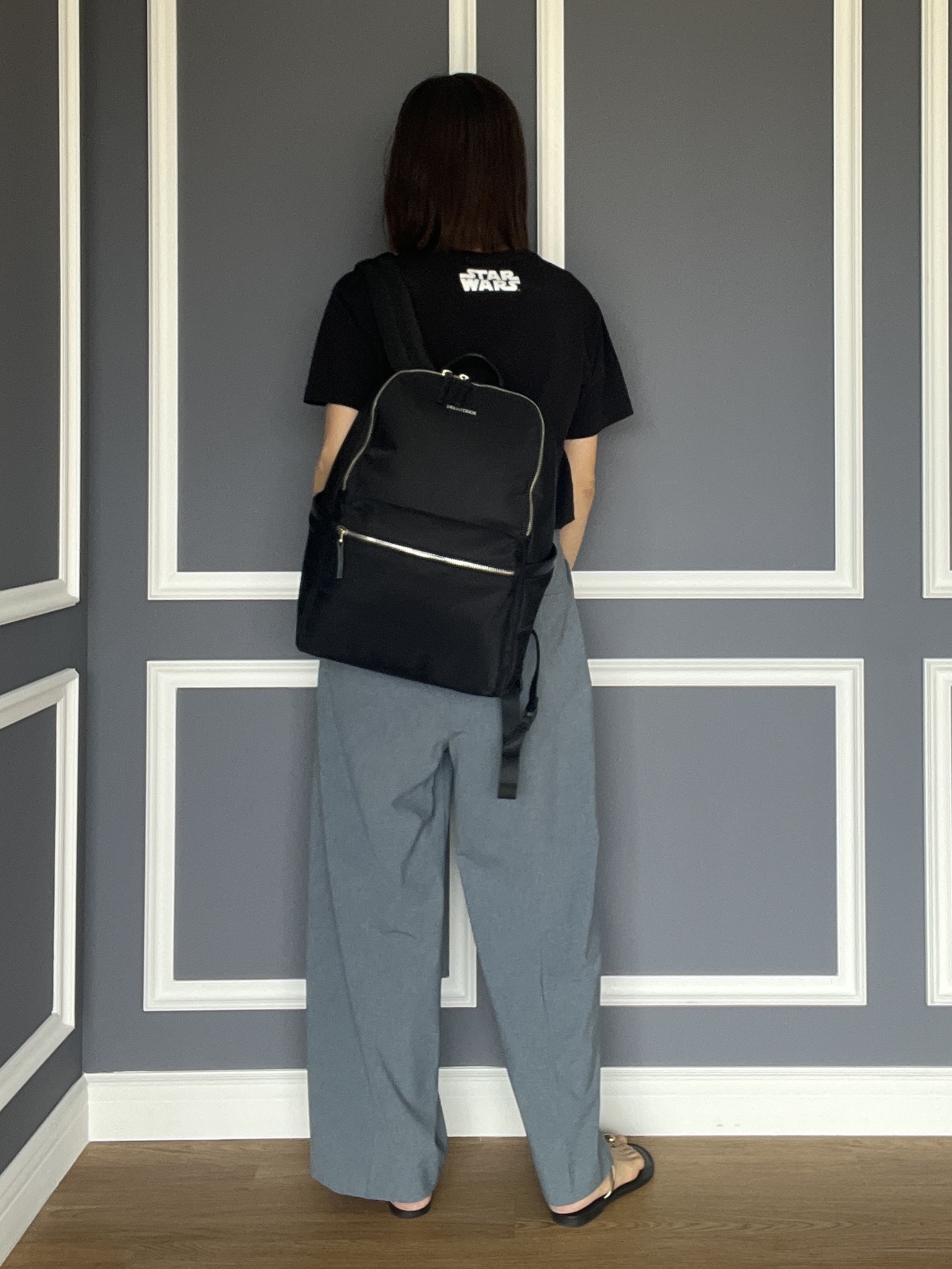 misaさんの「DRESSTERIOR｜【荷重軽減】サスペンションマルチポケットリュック」を使ったコーディネート