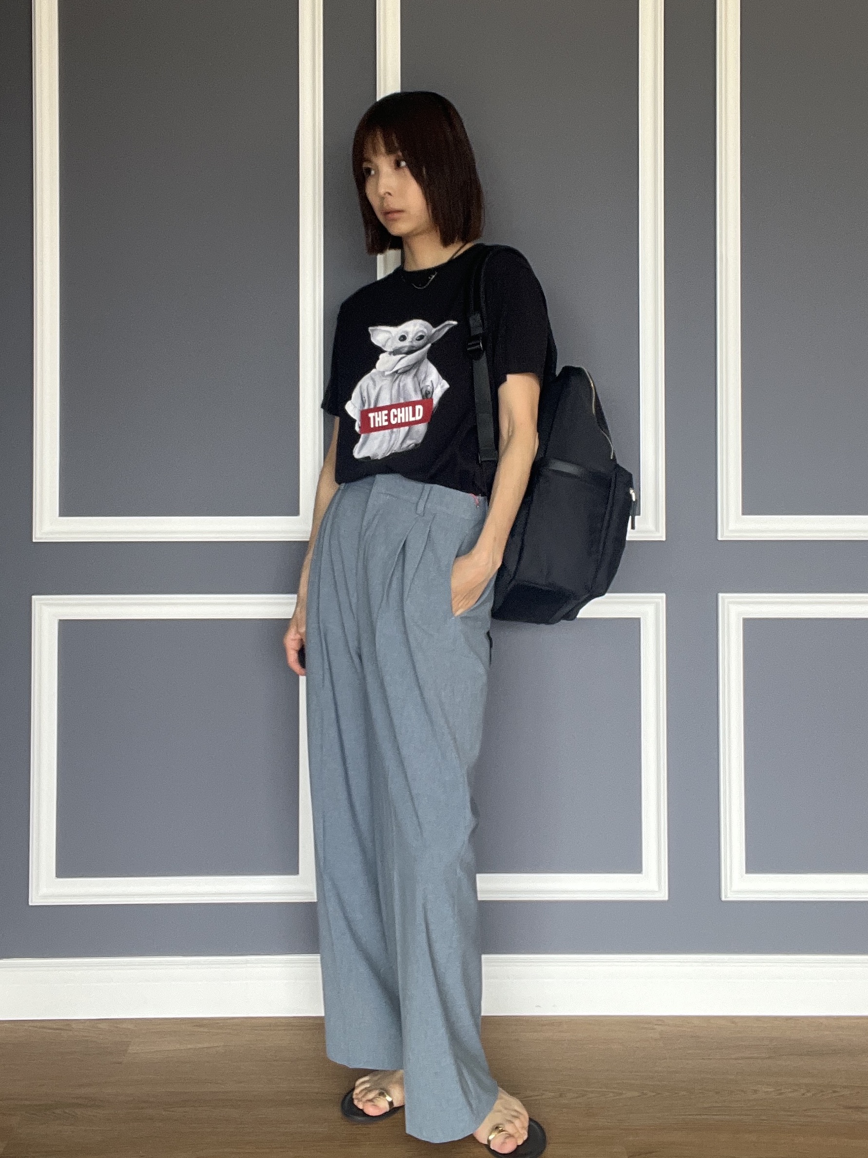 misaさんの「DRESSTERIOR｜【荷重軽減】サスペンションマルチポケットリュック」を使ったコーディネート
