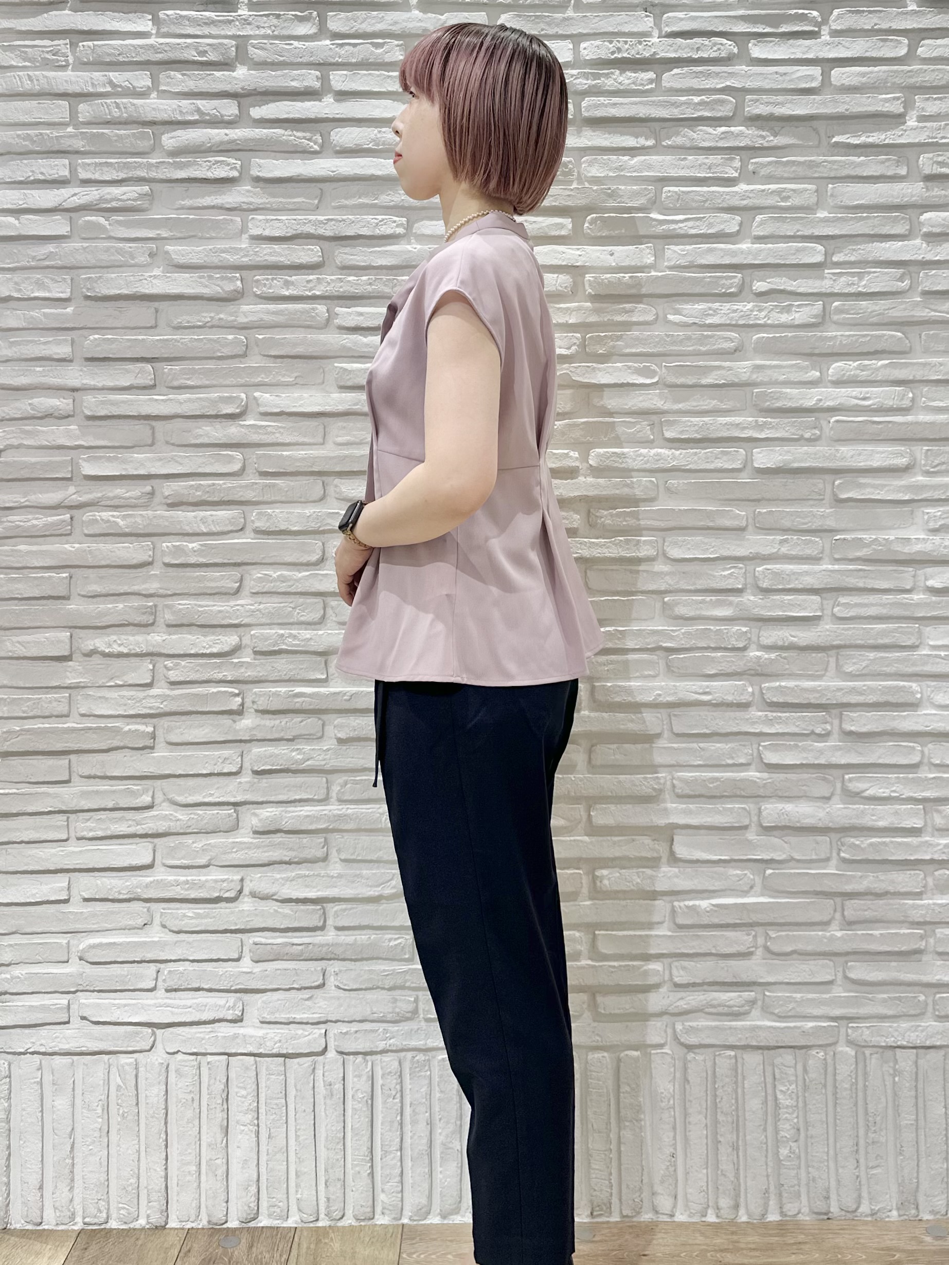 Hana...eさんの「index｜【接触冷感／防シワ】ペプラムボウタイブラウス《洗濯機OK／ストレッチ》」を使ったコーディネート