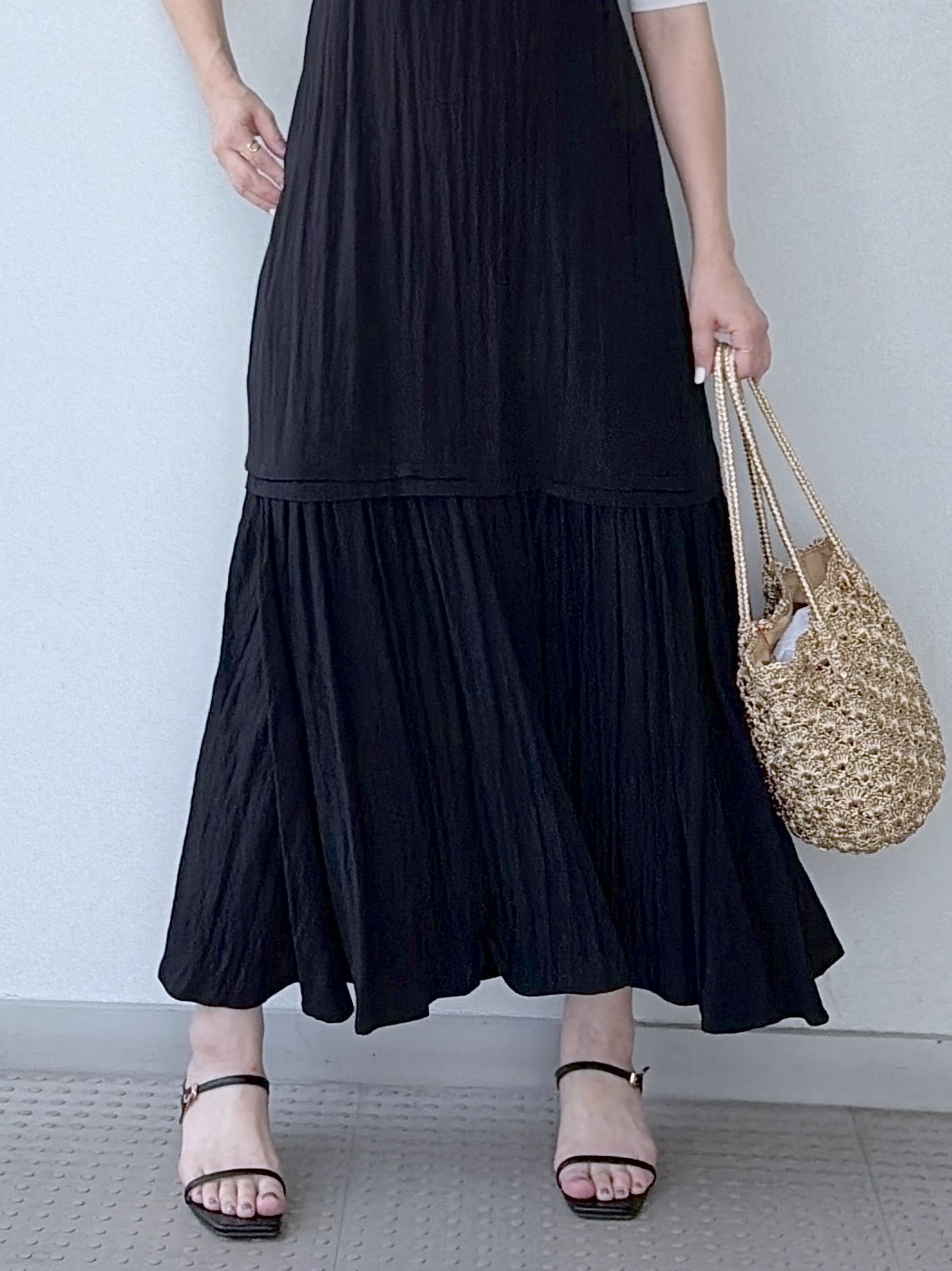yoshikadoさんの「DRESSTERIOR｜【ウォッシャブル】コットンシルクハーフスリーブニット」を使ったコーディネート