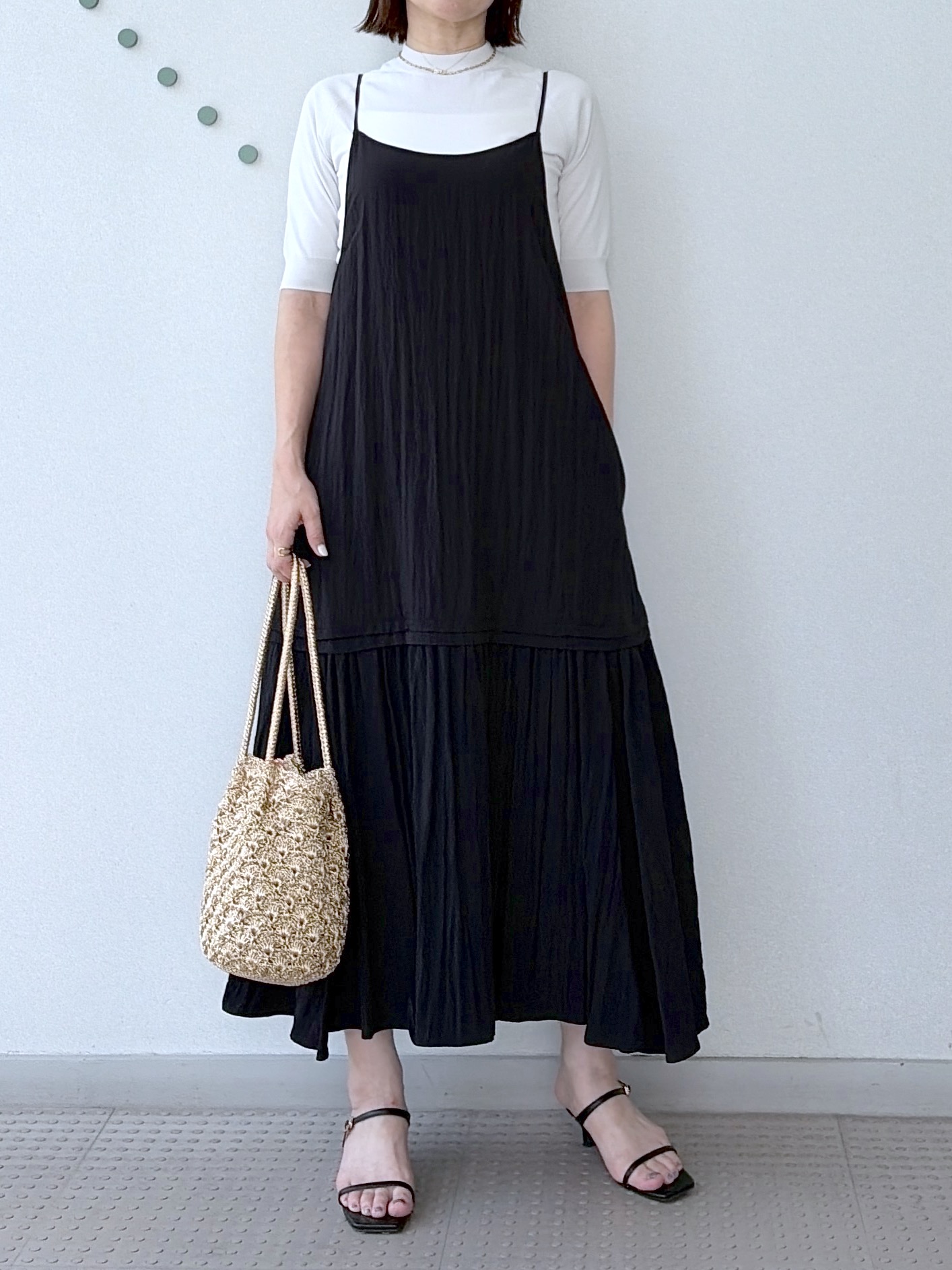 yoshikadoさんの「DRESSTERIOR｜【ウォッシャブル】コットンシルクハーフスリーブニット」を使ったコーディネート