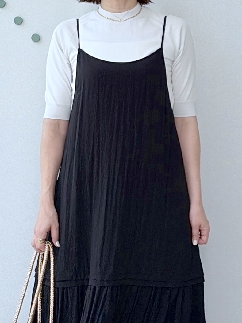 yoshikadoさんの「DRESSTERIOR｜【ウォッシャブル】コットンシルクハーフスリーブニット」を使ったコーディネート