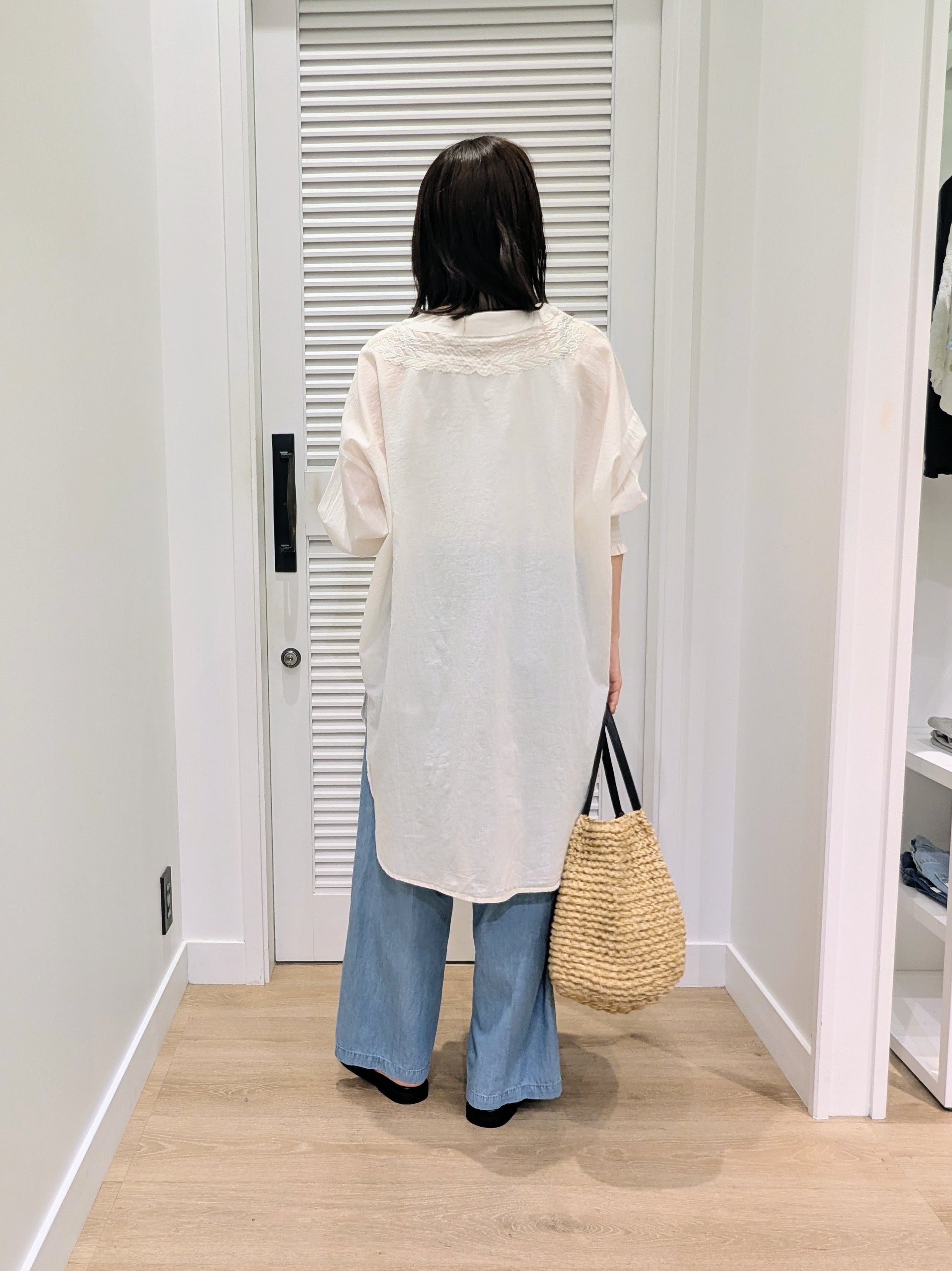 enさんの「Dessin｜【洗える】綿麻マリンワイドデニムパンツ」を使ったコーディネート