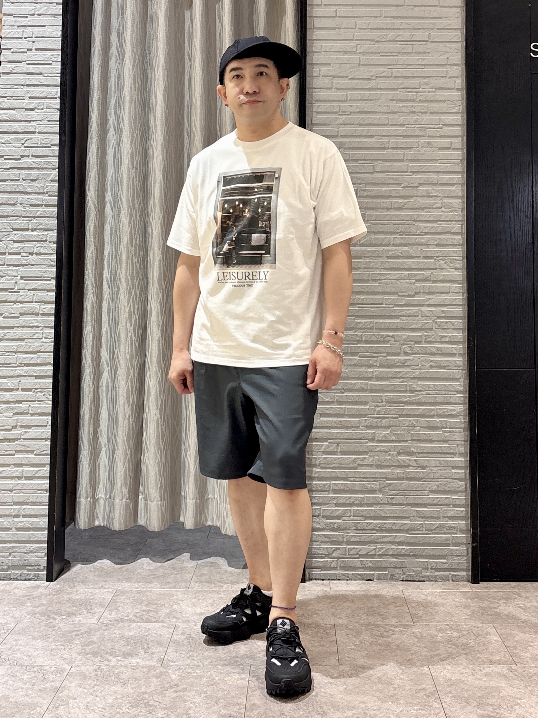 Pーyamaさんの「THE SHOP TK｜リラックスワイド 5分袖ジャケット セットアップ可／洗濯機OK」を使ったコーディネート