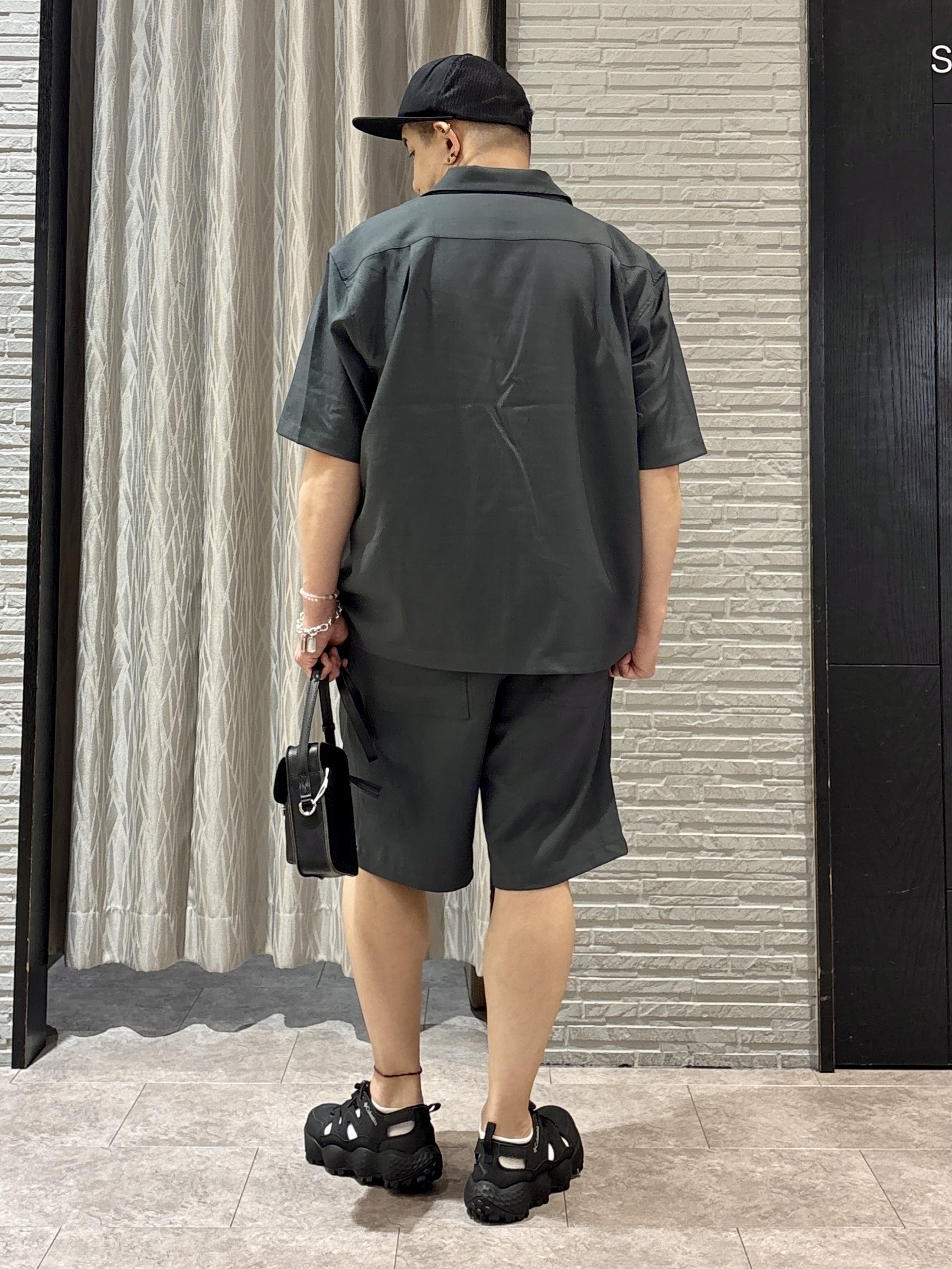 Pーyamaさんの「THE SHOP TK｜リラックスワイド 5分袖ジャケット セットアップ可／洗濯機OK」を使ったコーディネート