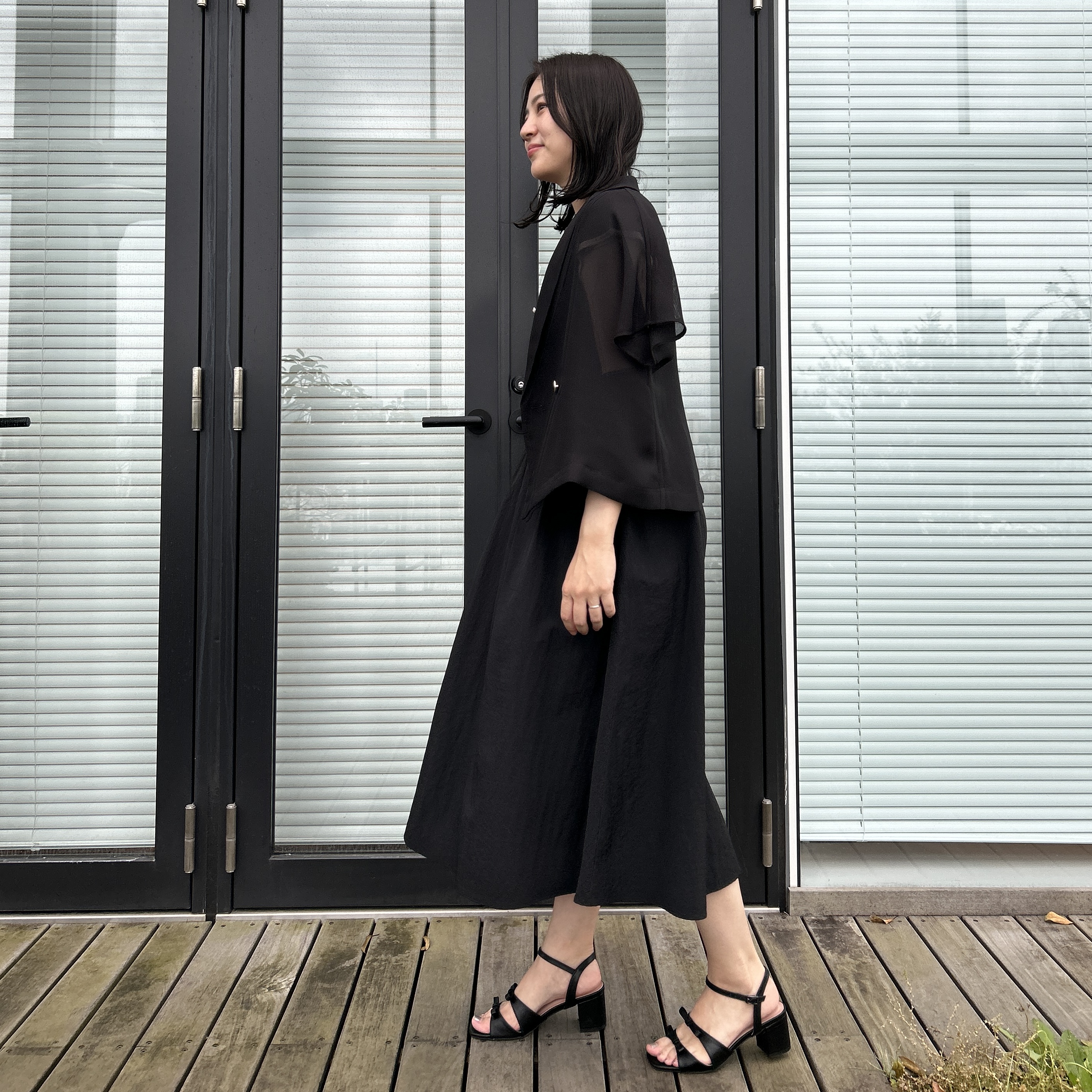 shinoさんの「Couture brooch｜【洗える】メッシュ調 半袖ジャケット」を使ったコーディネート