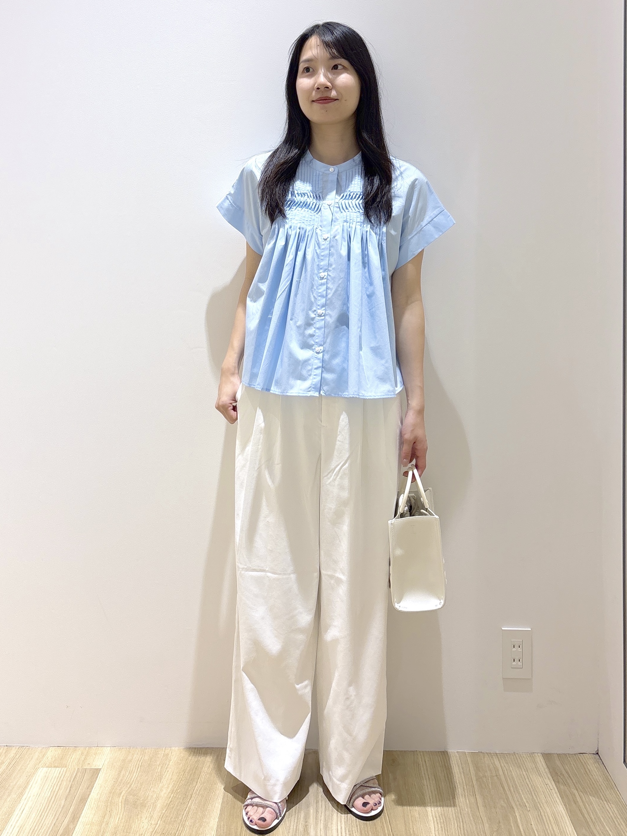 sachikoさんの「OPAQUE.CLIP｜ピンタックブラウス【洗濯機OK／イージーアイロン】」を使ったコーディネート