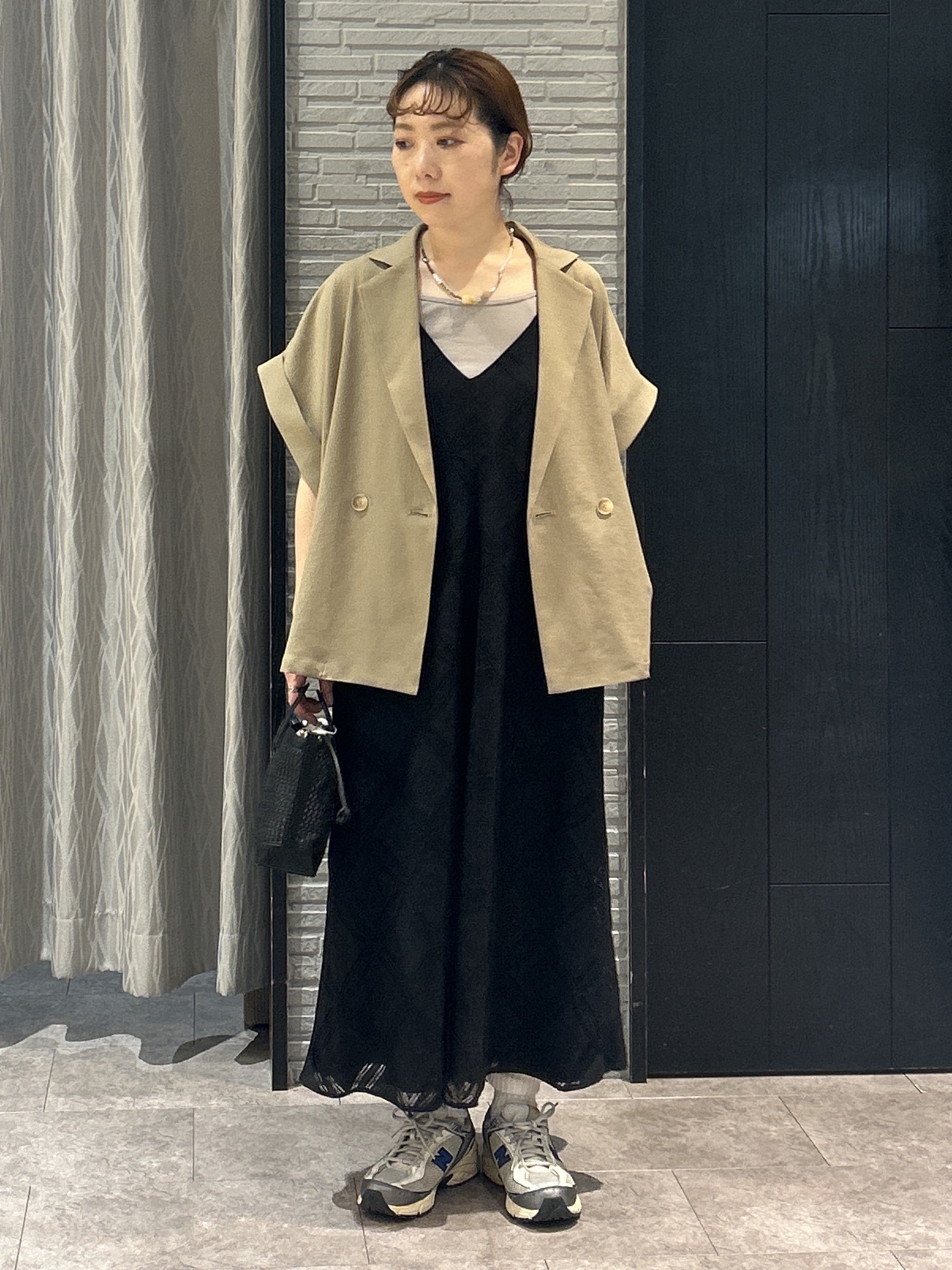 ga_riさんの「THE SHOP TK｜【夏の通勤スタイルに】涼やかな着心地 麻調ダブルブレストジャケット」を使ったコーディネート