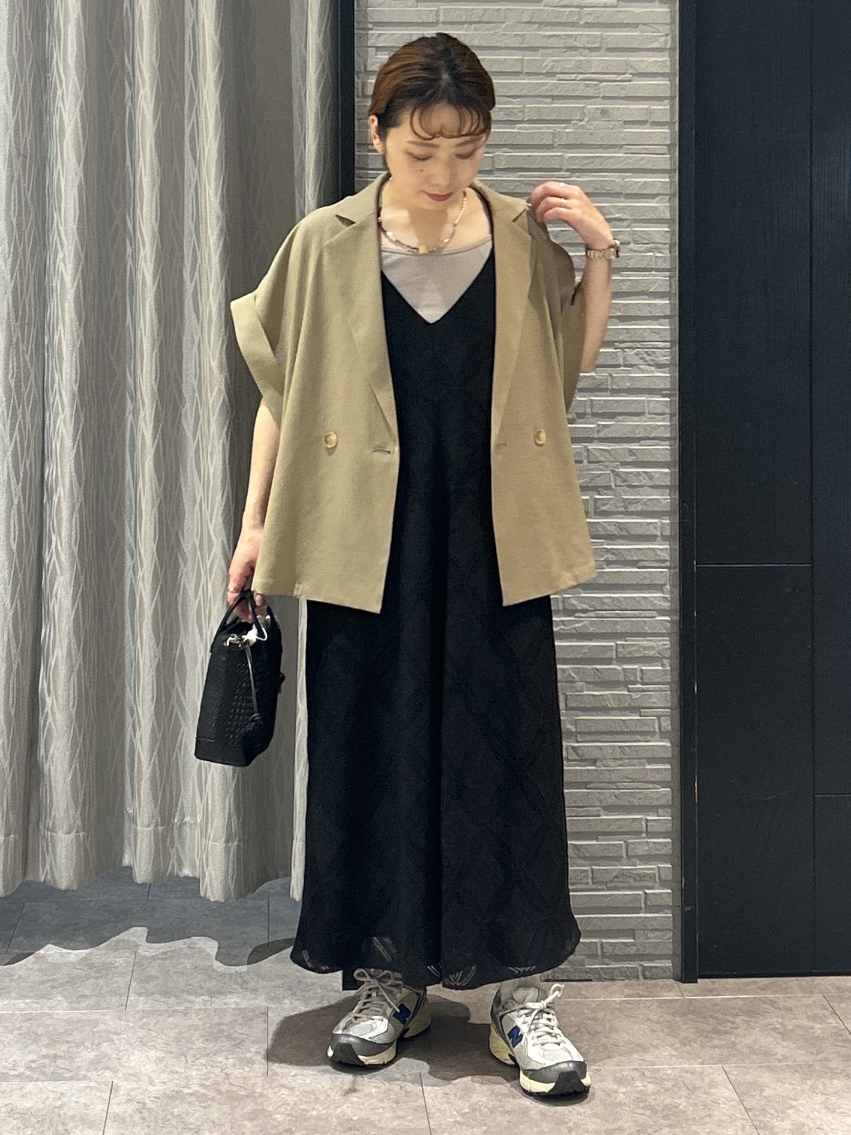 ga_riさんの「THE SHOP TK｜【夏の通勤スタイルに】涼やかな着心地 麻調ダブルブレストジャケット」を使ったコーディネート