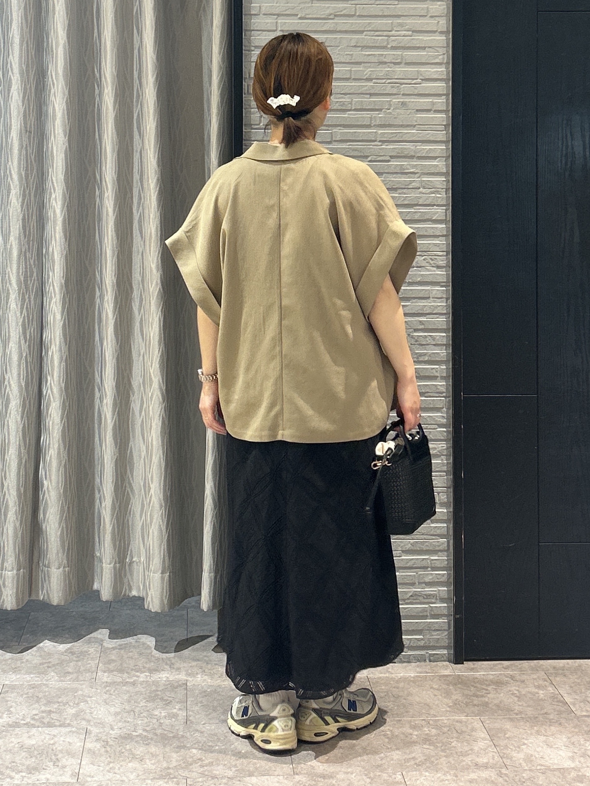 ga_riさんの「THE SHOP TK｜【夏の通勤スタイルに】涼やかな着心地 麻調ダブルブレストジャケット」を使ったコーディネート