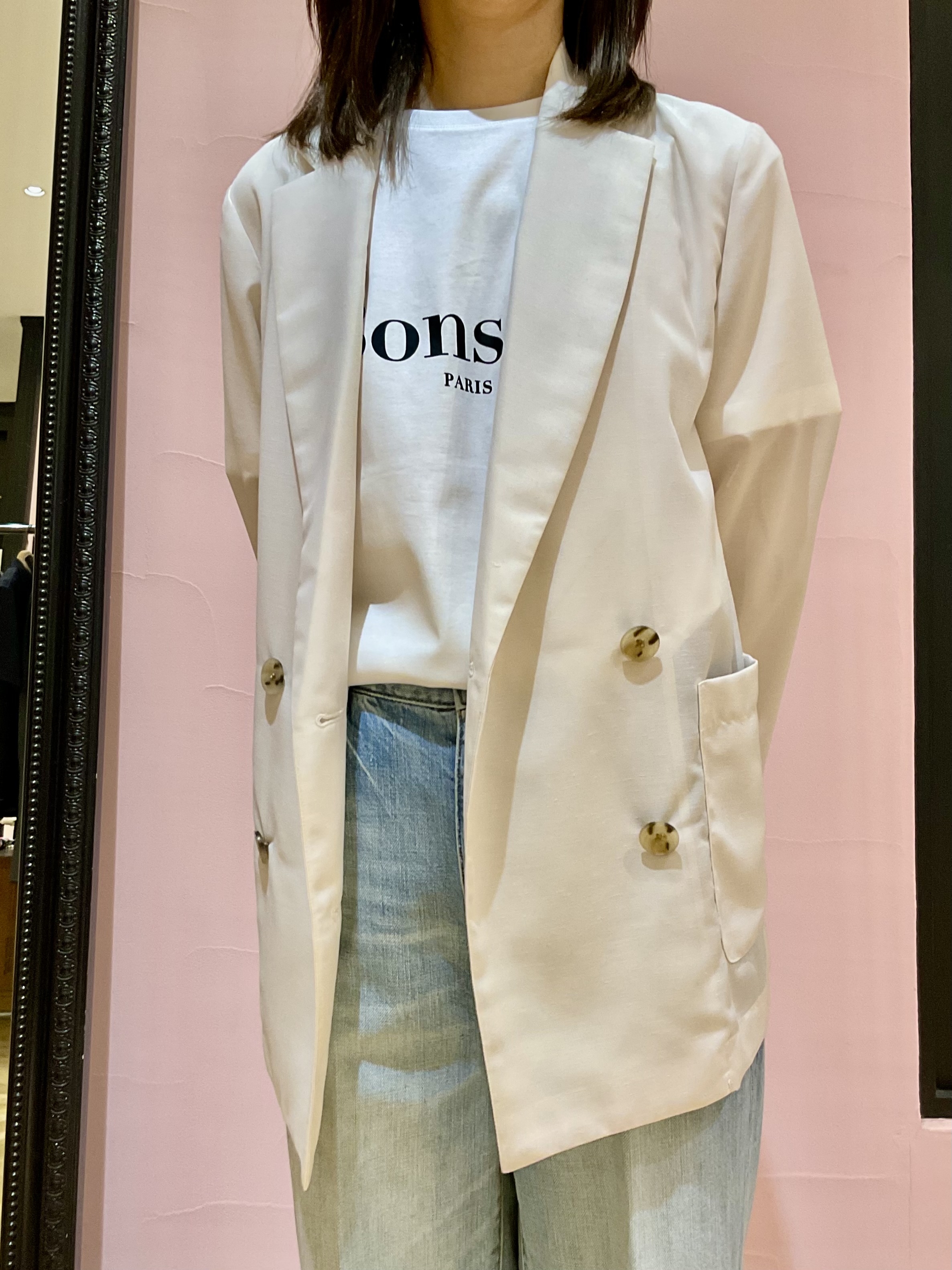 Hiwatashiさんの「DRESSTERIOR｜【接触冷感/防シワ機能/ウォッシャブル】クールタッチ リネンブレンドシアージャケット」を使ったコーディネート