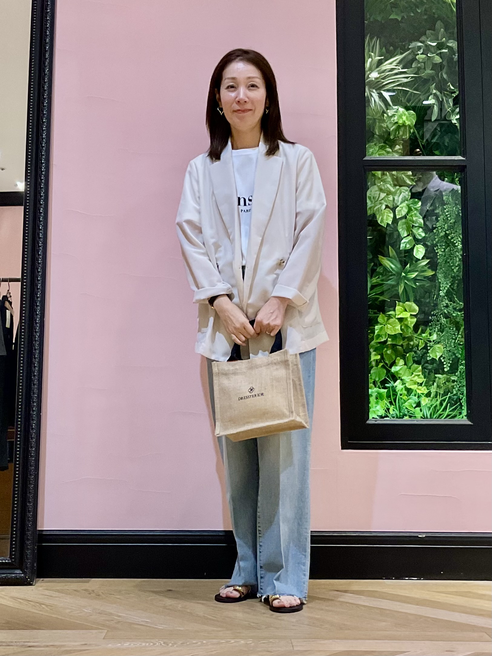 Hiwatashiさんの「DRESSTERIOR｜【接触冷感/防シワ機能/ウォッシャブル】クールタッチ リネンブレンドシアージャケット」を使ったコーディネート