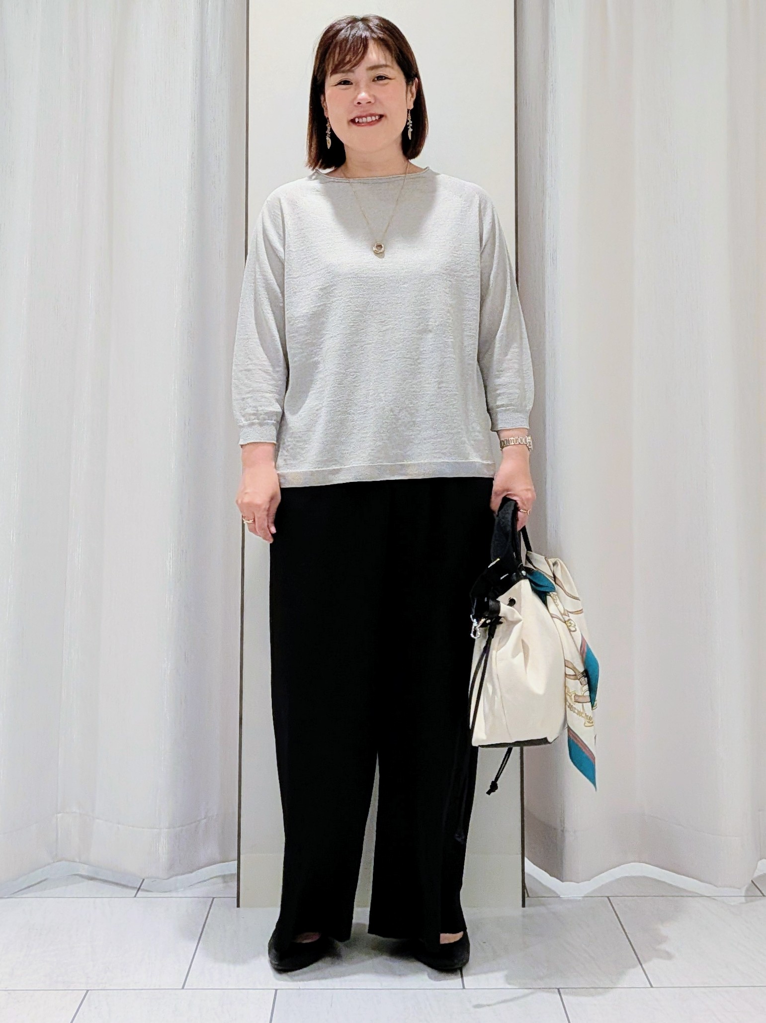 Onumaさんの「UNTITLED｜【ゆったり/リラクシー】リネンボートネックプルオーバー」を使ったコーディネート