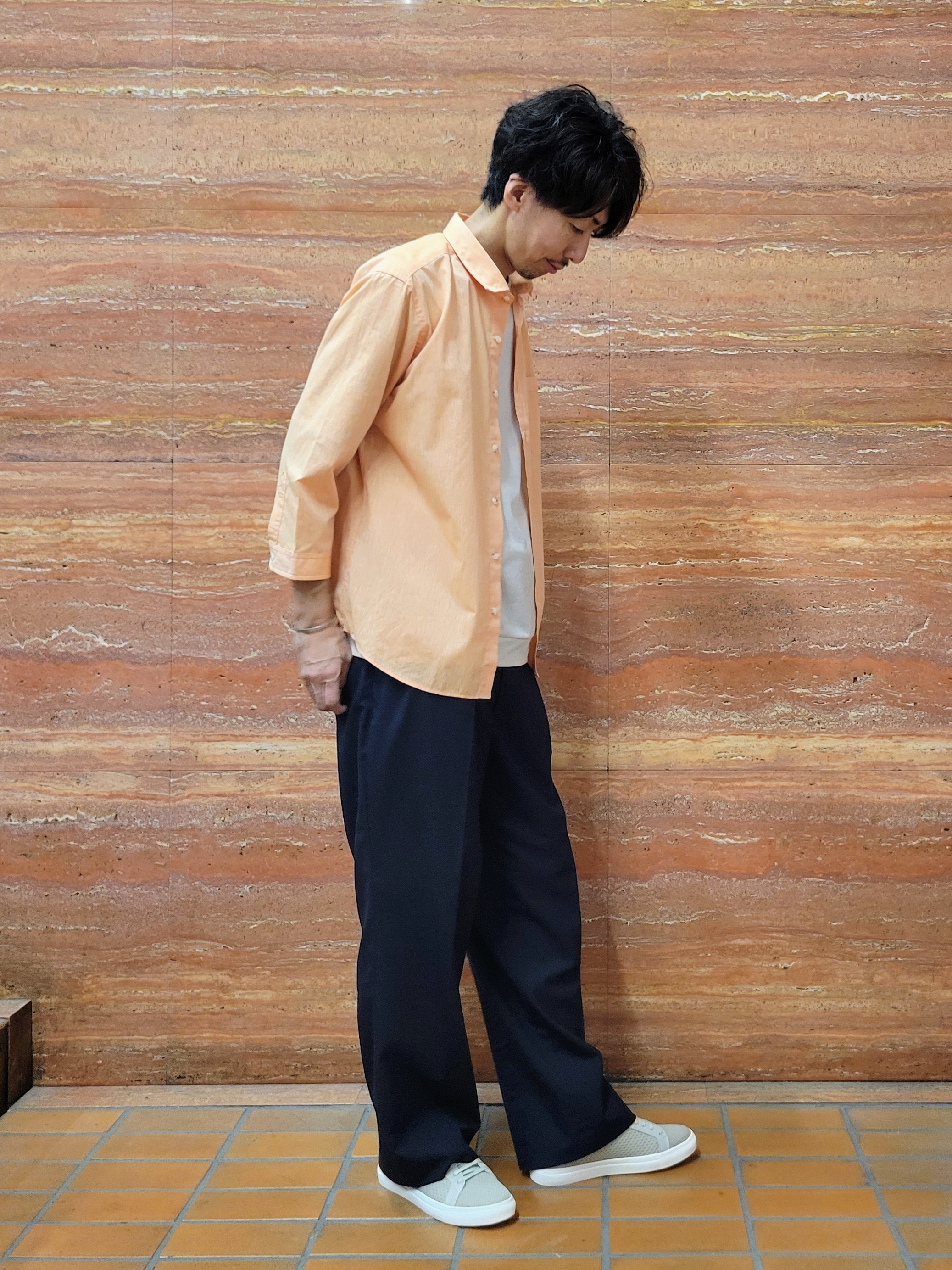 piroyaさんの「TAKEO KIKUCHI｜【接触冷感】ハイブリッド リネン 七分袖シャツ」を使ったコーディネート