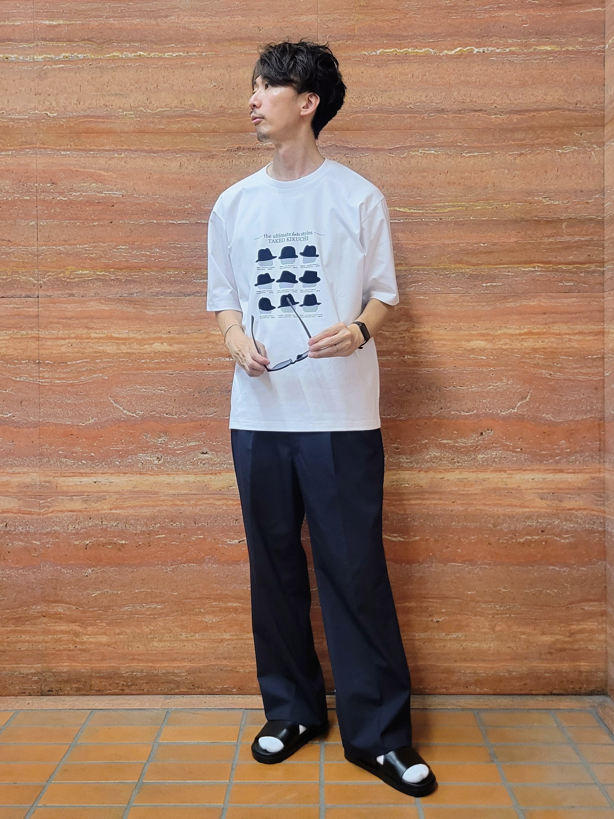 piroyaさんの「TAKEO KIKUCHI｜【BOWLER HAT LABEL】クールデオドラントジャージ ハットスタイルス 半袖Tシャツ」を使ったコーディネート