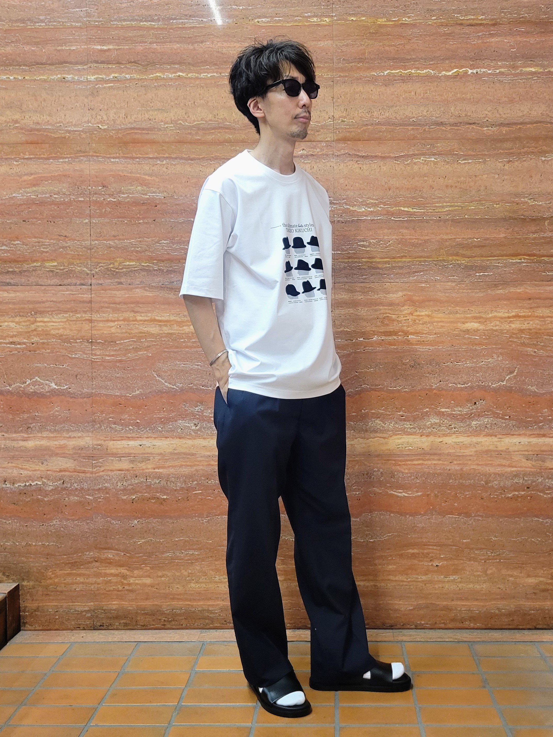 piroyaさんの「TAKEO KIKUCHI｜【BOWLER HAT LABEL】クールデオドラントジャージ ハットスタイルス 半袖Tシャツ」を使ったコーディネート