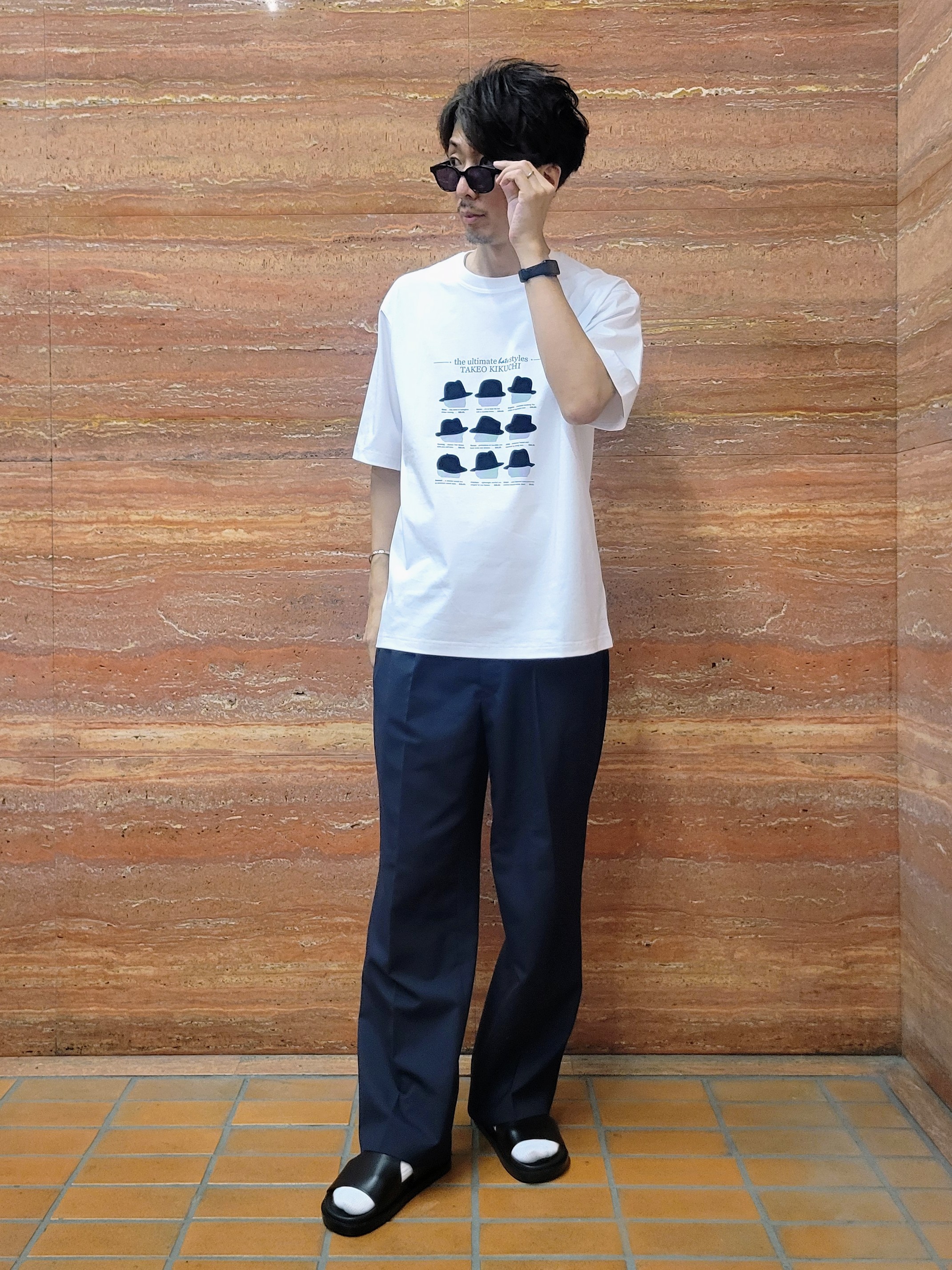 piroyaさんの「TAKEO KIKUCHI｜【BOWLER HAT LABEL】クールデオドラントジャージ ハットスタイルス 半袖Tシャツ」を使ったコーディネート