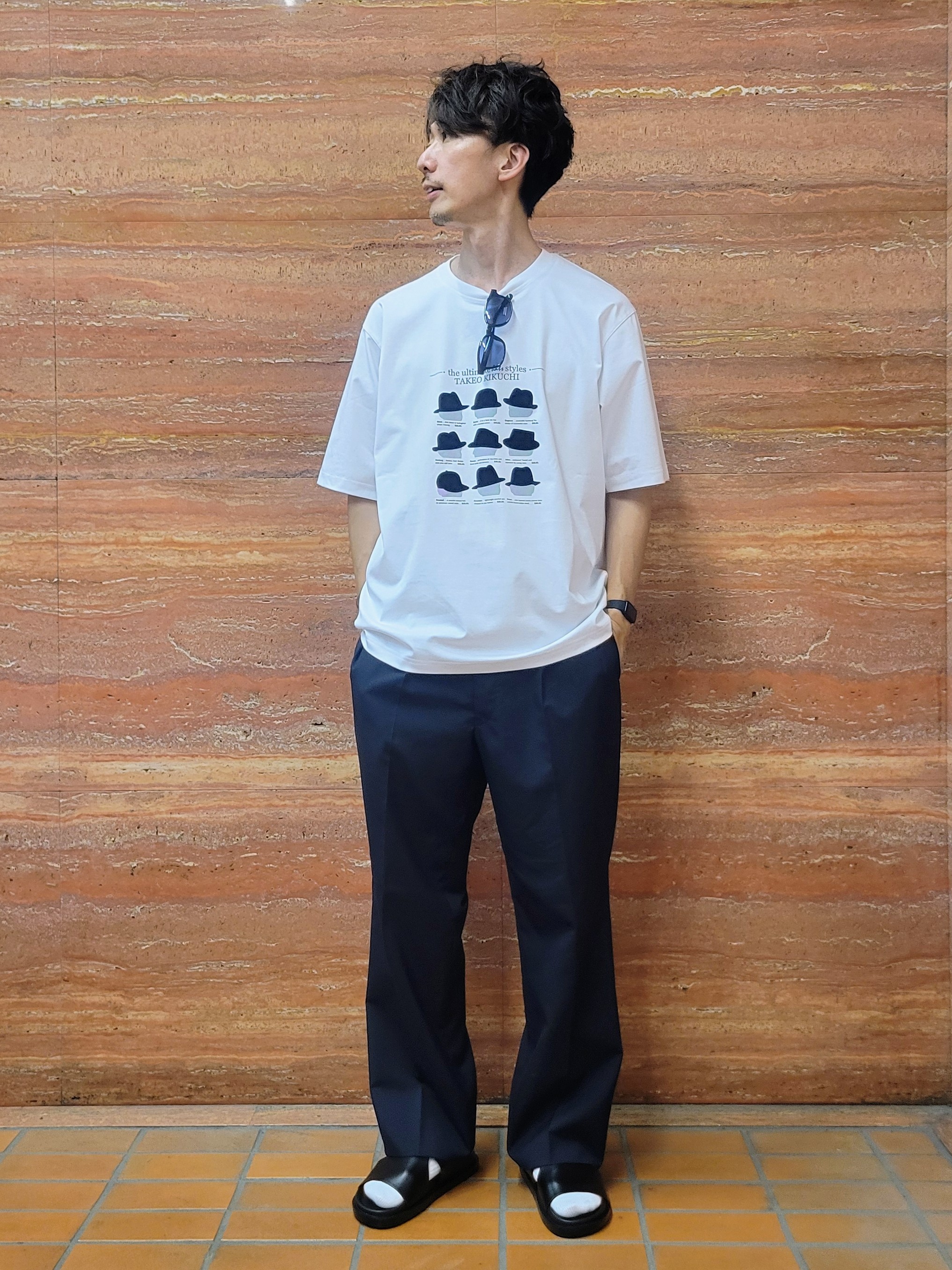 piroyaさんの「TAKEO KIKUCHI｜【BOWLER HAT LABEL】クールデオドラントジャージ ハットスタイルス 半袖Tシャツ」を使ったコーディネート