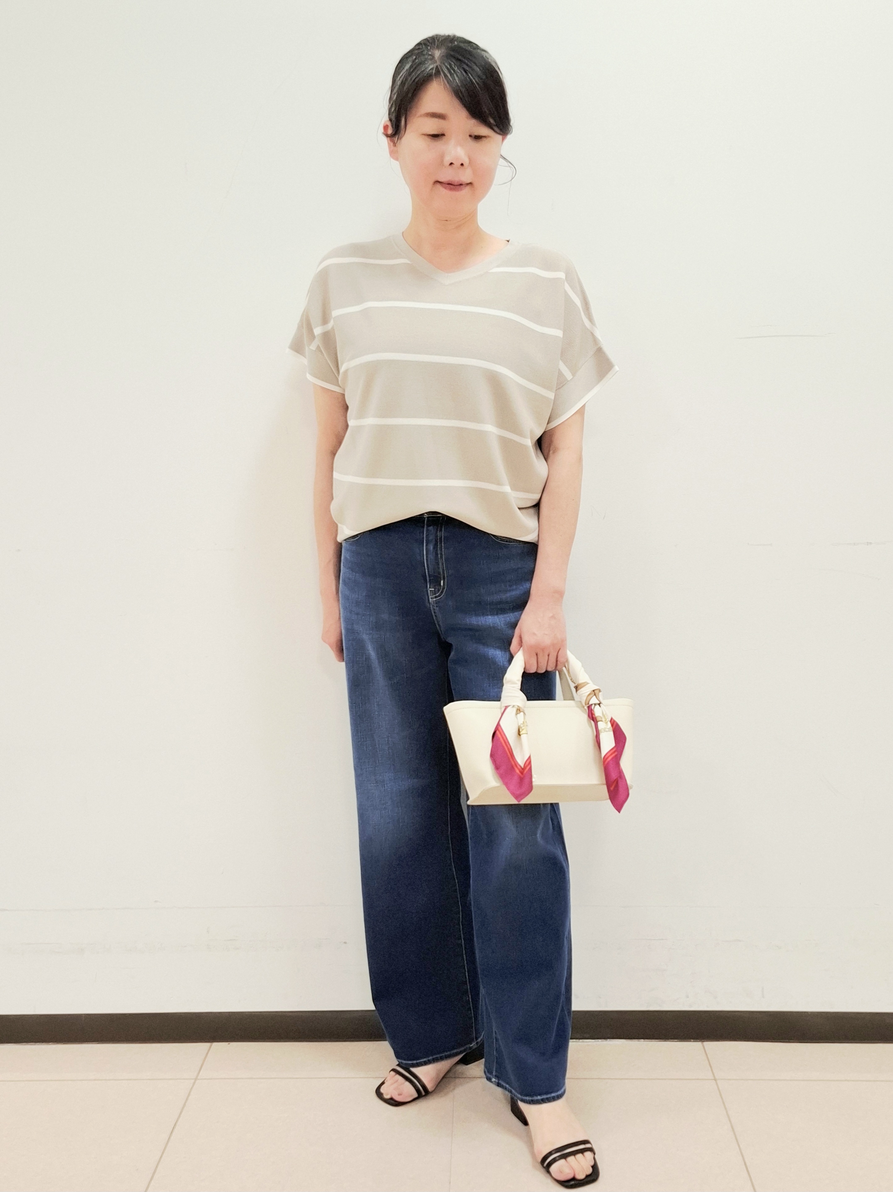 ねぎさんの「UNTITLED｜【11色展開/体型カバー】前後2WAYフレンチスリーブニット」を使ったコーディネート