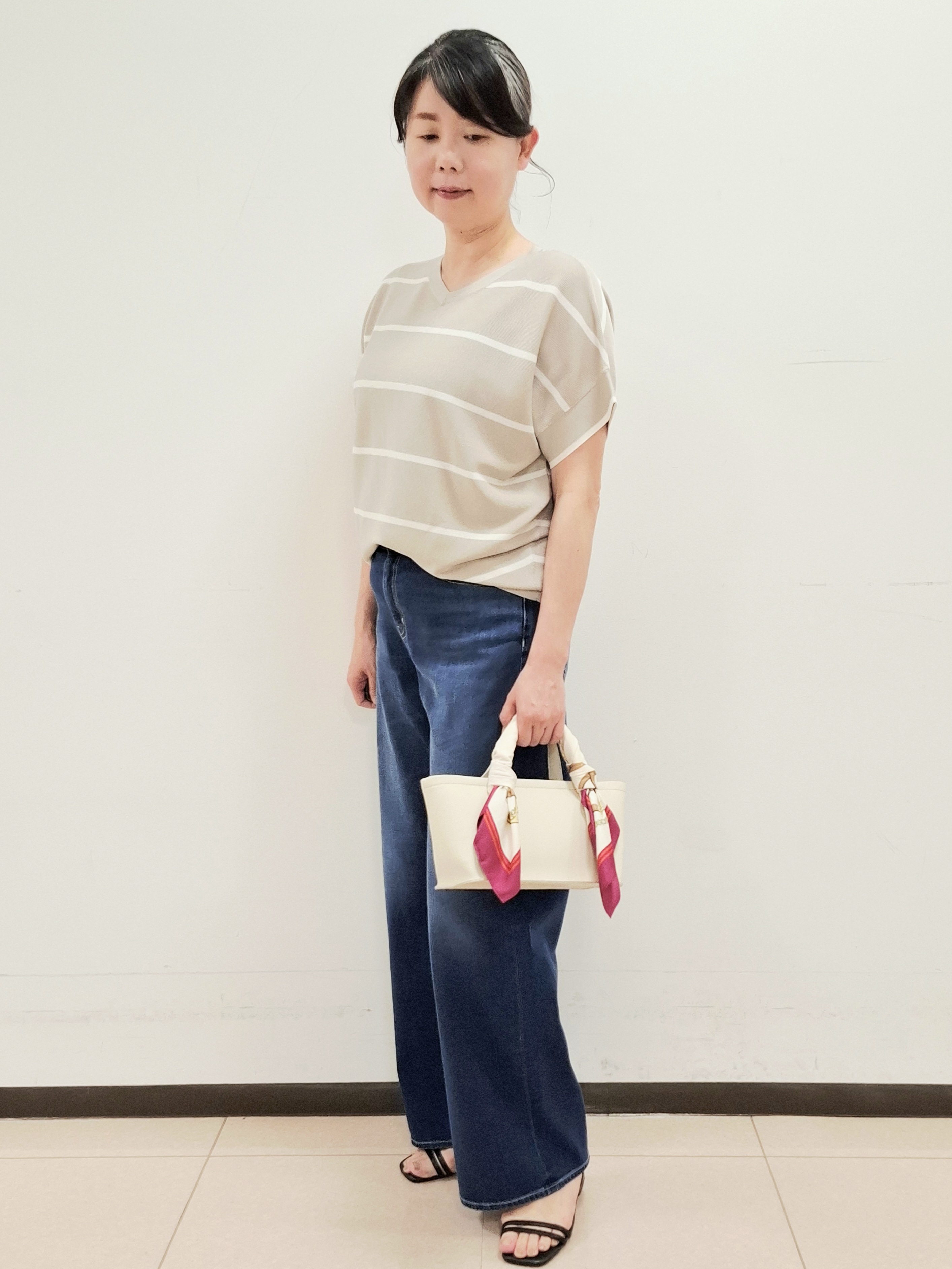 ねぎさんの「UNTITLED｜【11色展開/体型カバー】前後2WAYフレンチスリーブニット」を使ったコーディネート