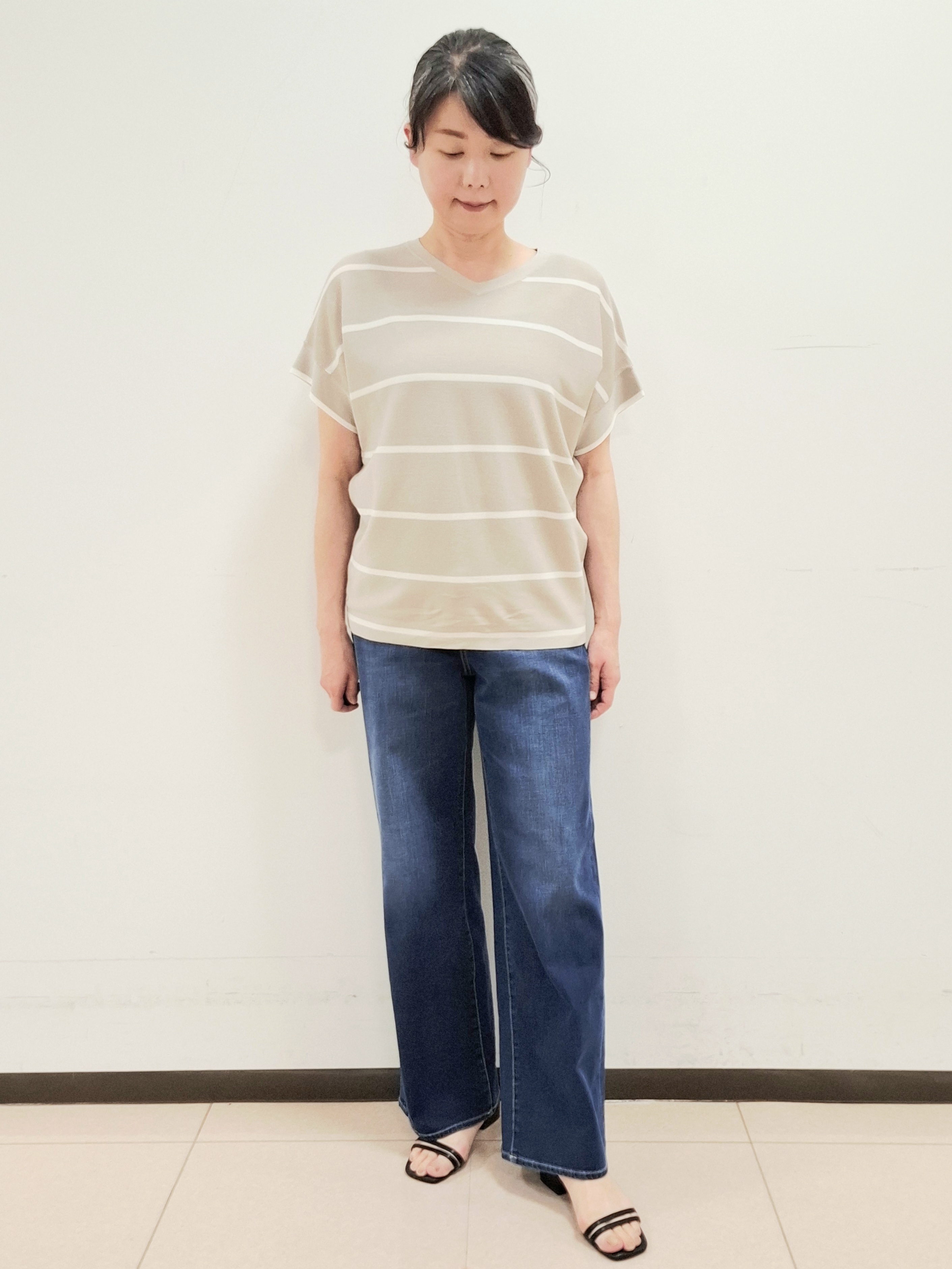 ねぎさんの「UNTITLED｜【11色展開/体型カバー】前後2WAYフレンチスリーブニット」を使ったコーディネート