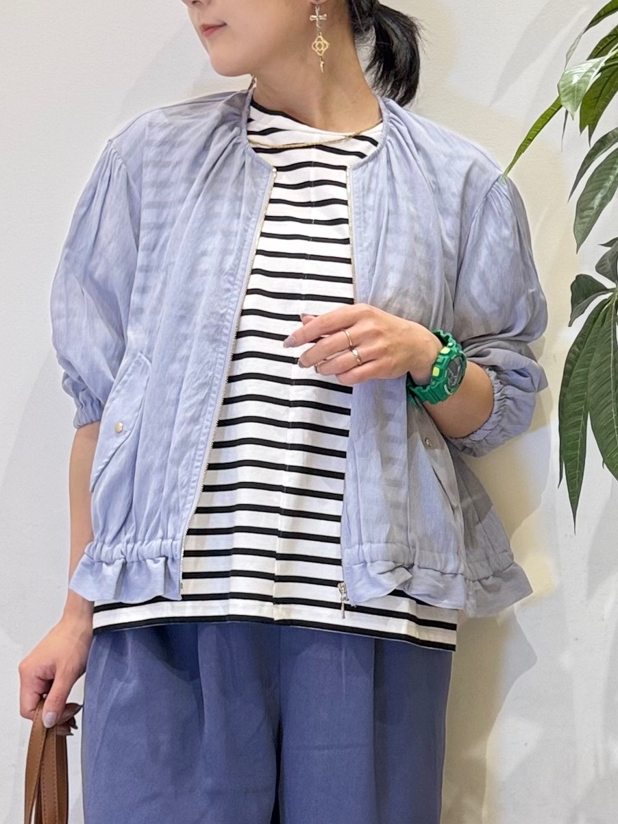 misakiさんの「SHOO･LA･RUE｜【S-LL】軽やかな シアーライトブルゾン」を使ったコーディネート
