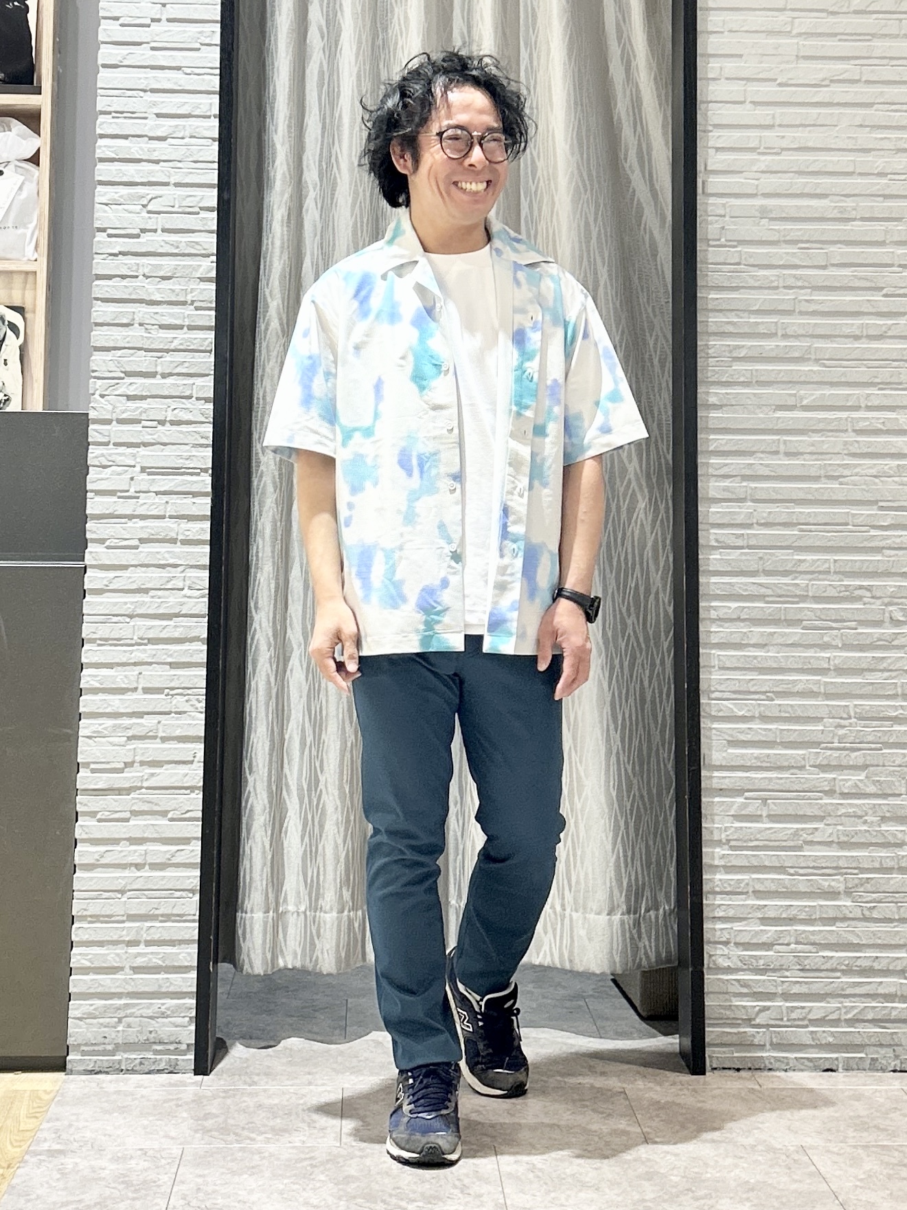 KENJI Iさんの「THE SHOP TK｜プリント柄 開襟半袖シャツ 洗濯機OK」を使ったコーディネート