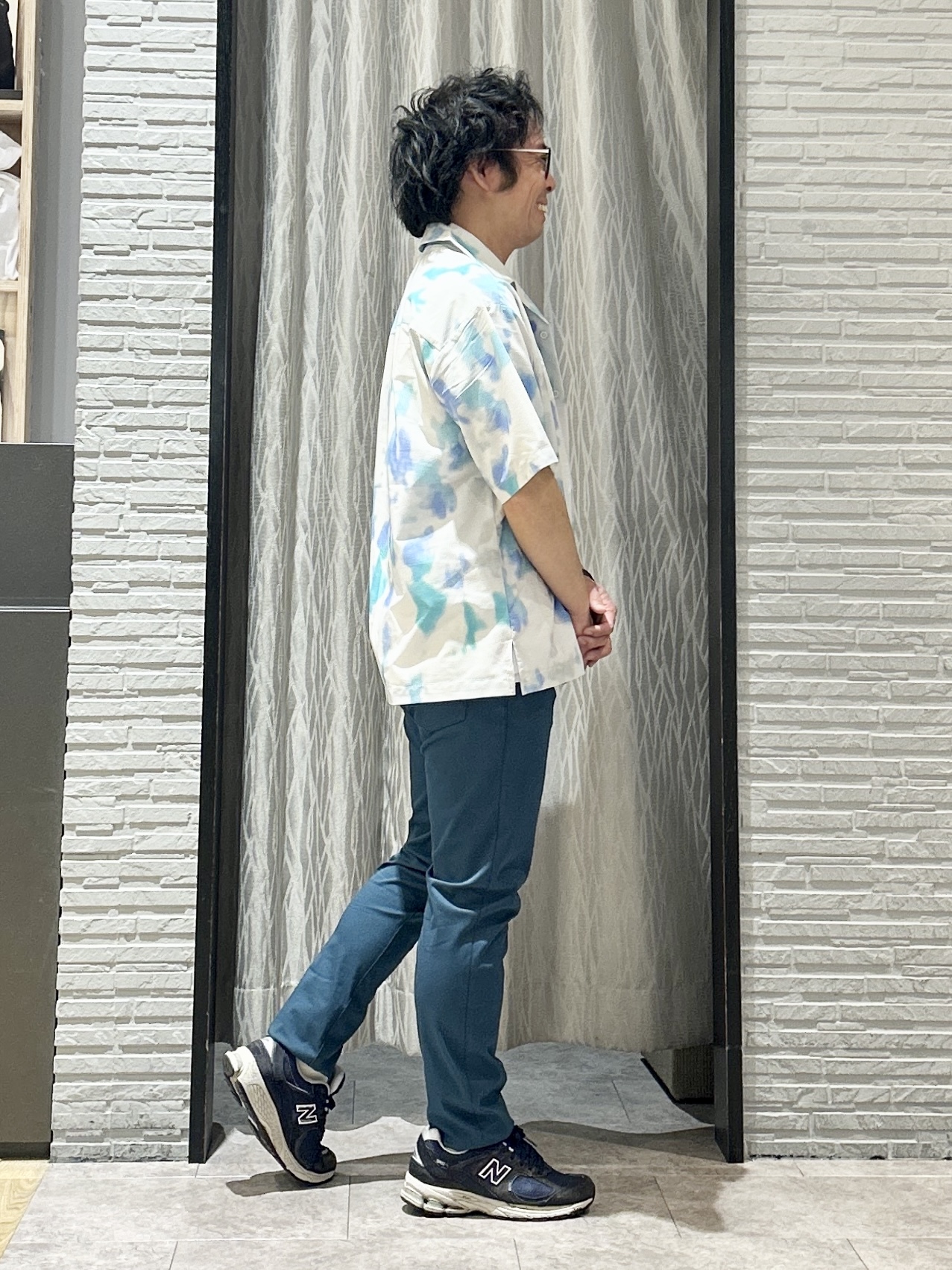 KENJI Iさんの「THE SHOP TK｜プリント柄 開襟半袖シャツ 洗濯機OK」を使ったコーディネート