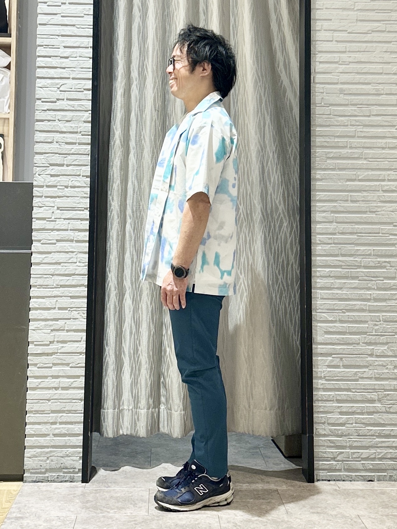 KENJI Iさんの「THE SHOP TK｜プリント柄 開襟半袖シャツ 洗濯機OK」を使ったコーディネート