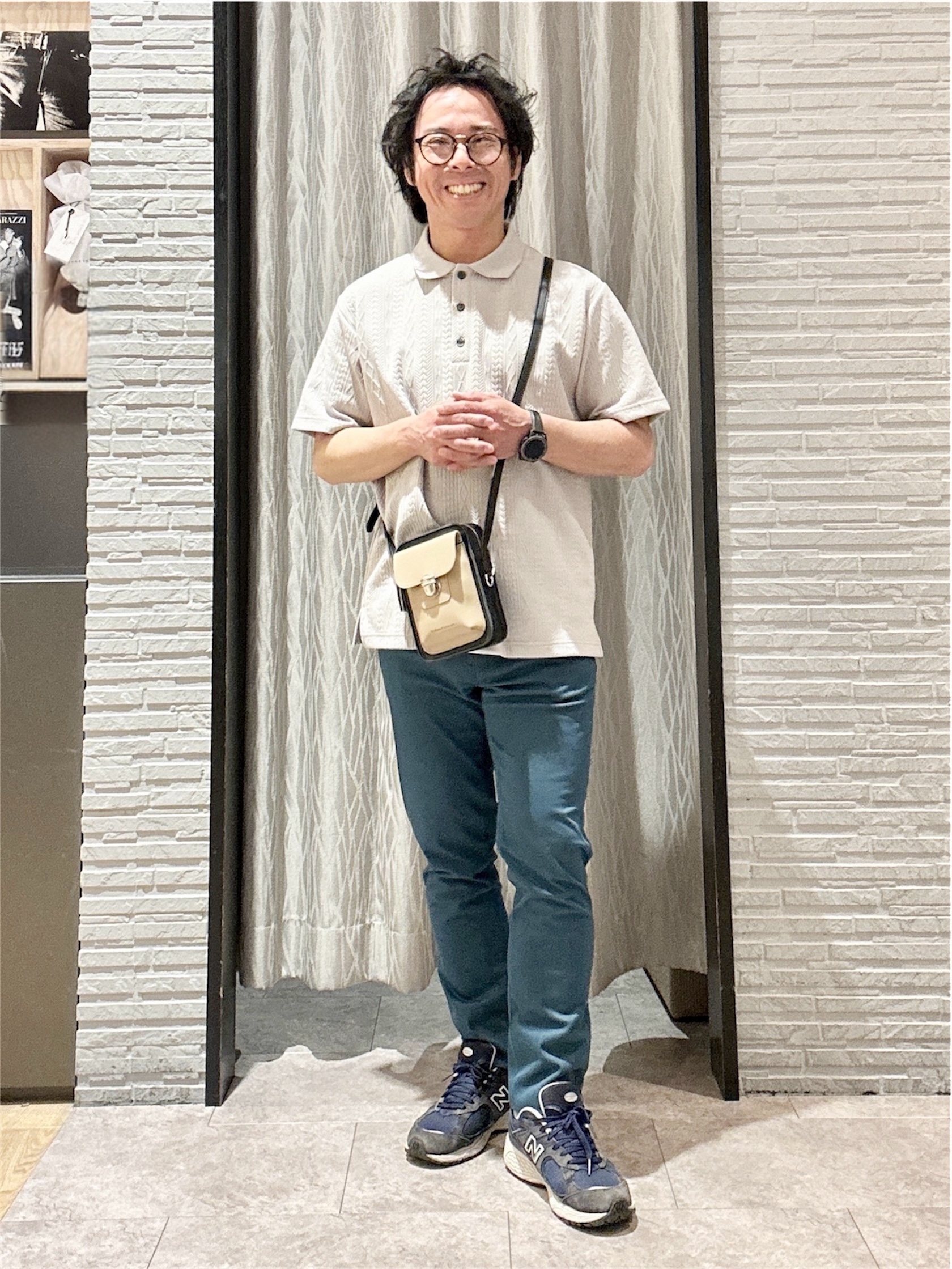 KENJI Iさんの「THE SHOP TK｜【シンプルすぎない大人の表情】ケーブルフクレポロシャツ 吸水速乾/UVケア/洗濯機OK」を使ったコーディネート