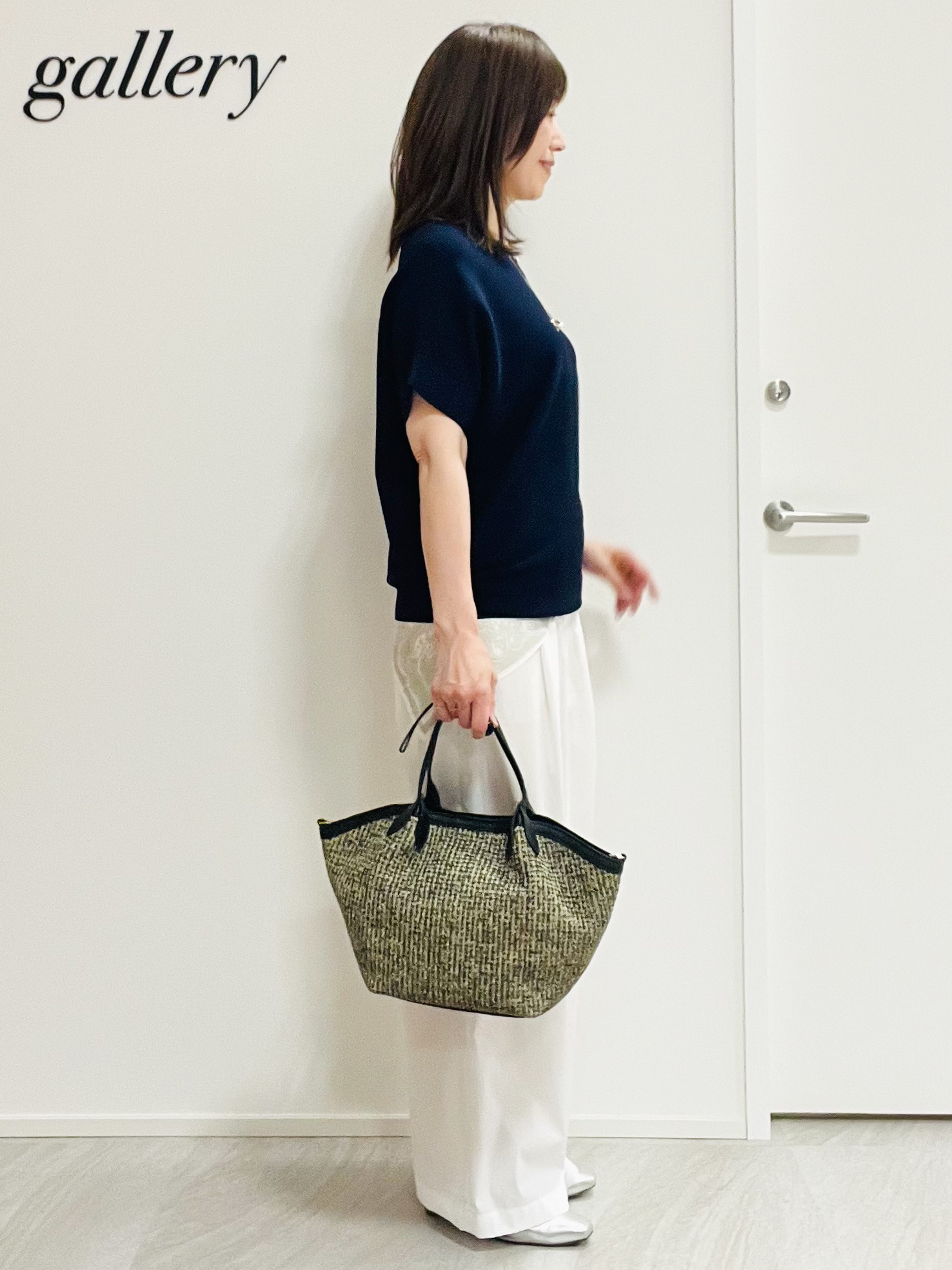 めいさんの「UNTITLED｜【11色展開/体型カバー】前後2WAYフレンチスリーブニット」を使ったコーディネート