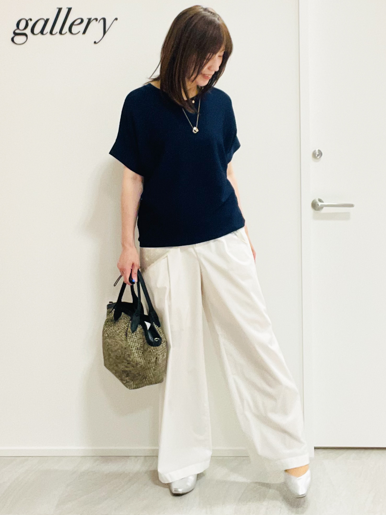 めいさんの「UNTITLED｜【11色展開/体型カバー】前後2WAYフレンチスリーブニット」を使ったコーディネート