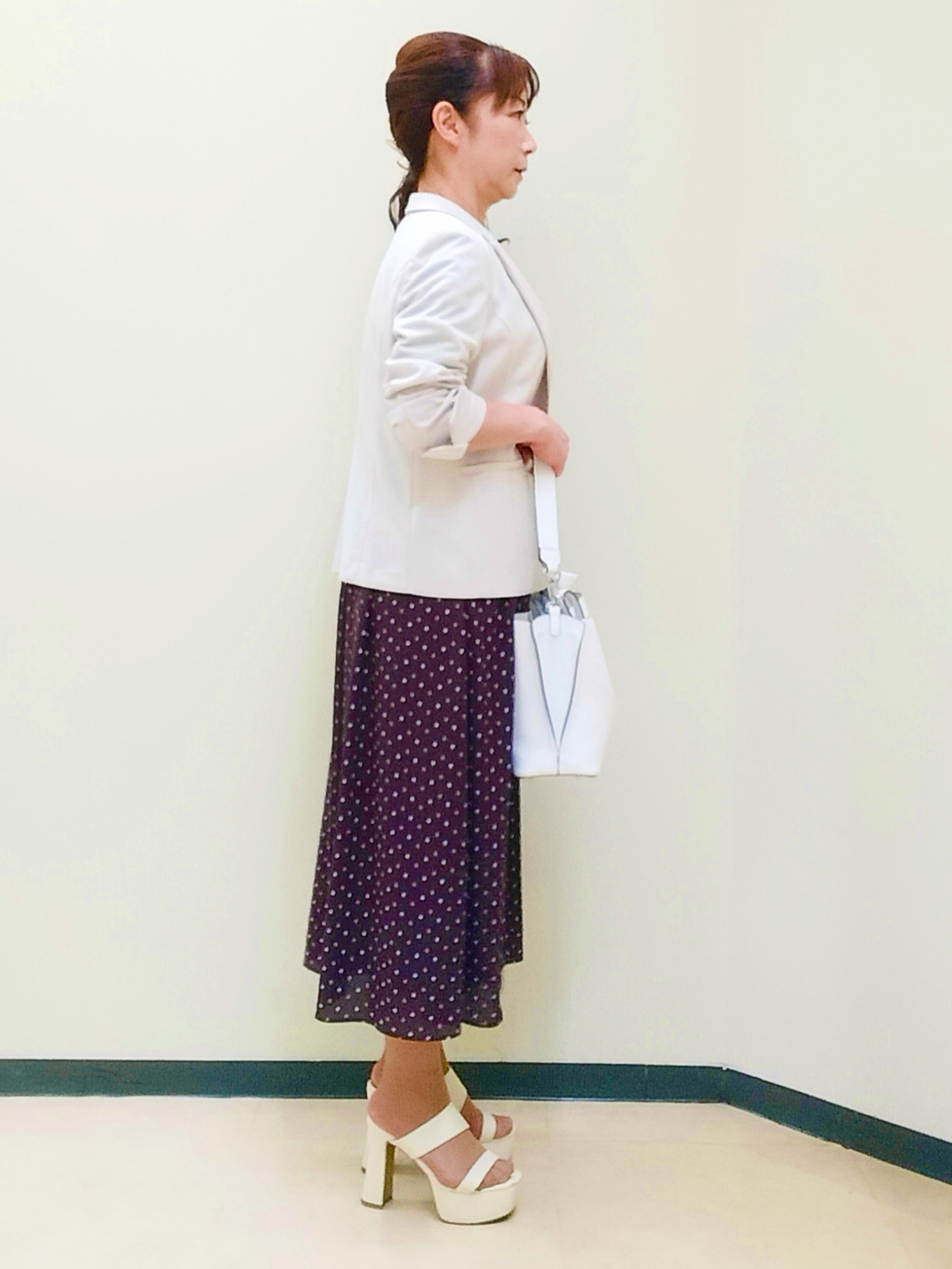 花さんの「Reflect｜小紋柄ジョーゼットワンピース」を使ったコーディネート