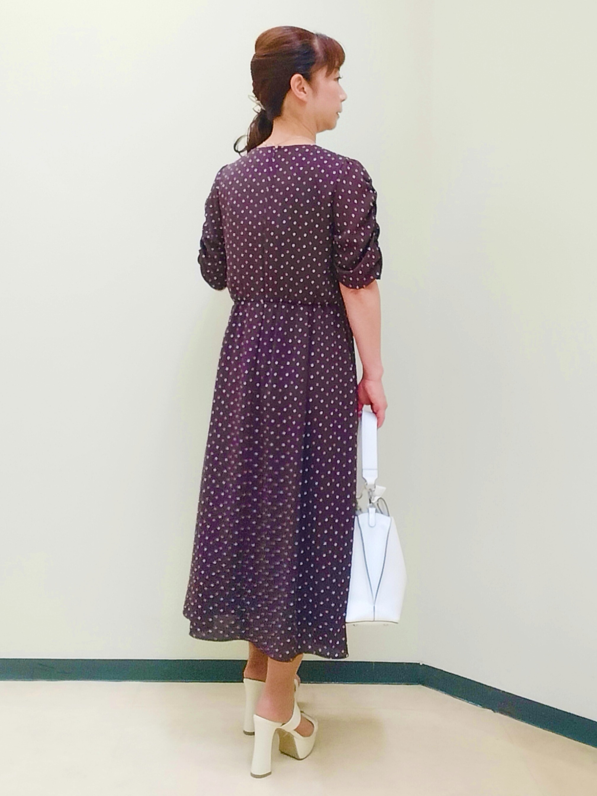 花さんの「Reflect｜小紋柄ジョーゼットワンピース」を使ったコーディネート