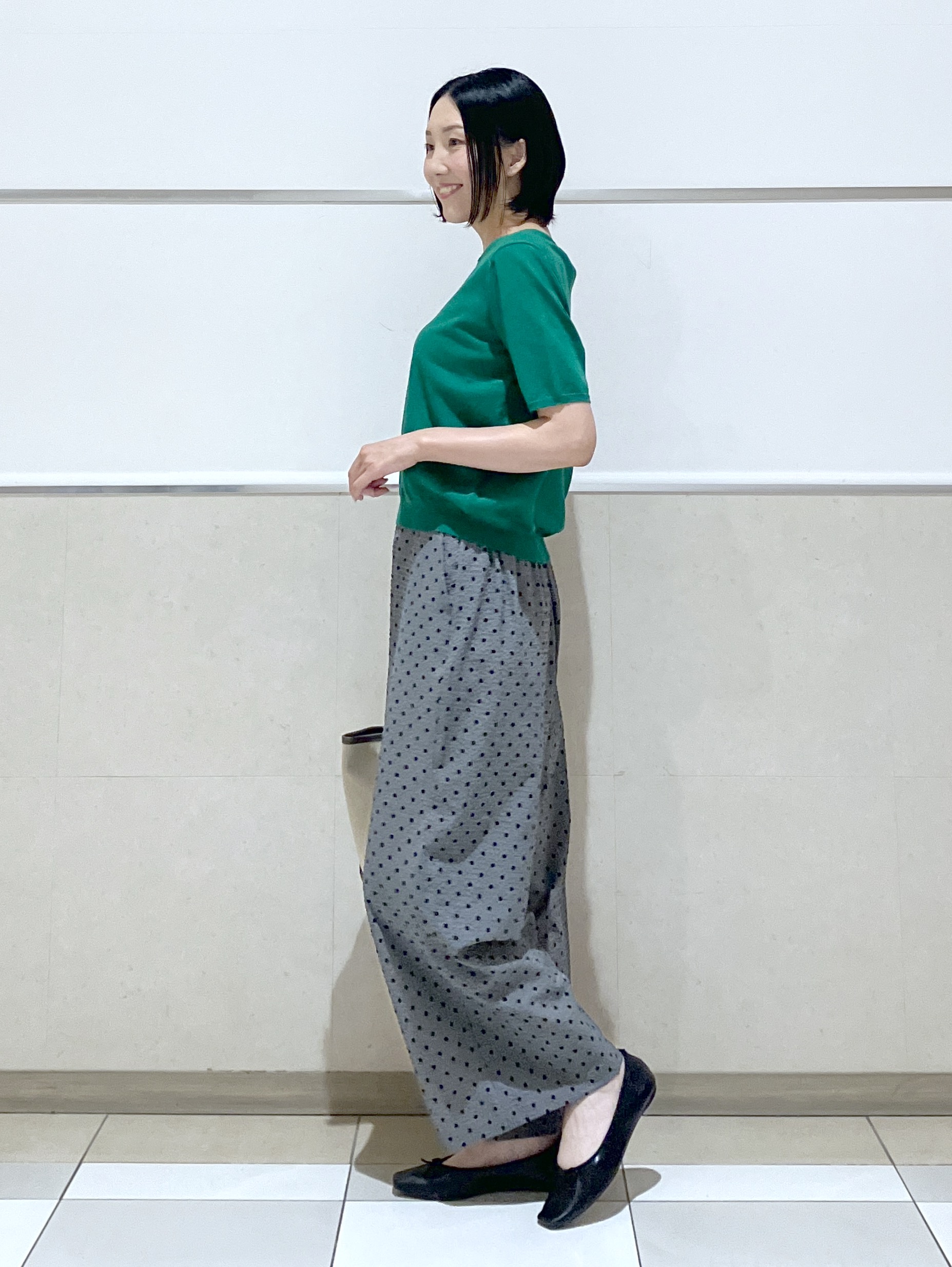 eriko さんの「Dessin｜【9色展開/接触冷感/UVカット】ドライタッチサマーニットT」を使ったコーディネート