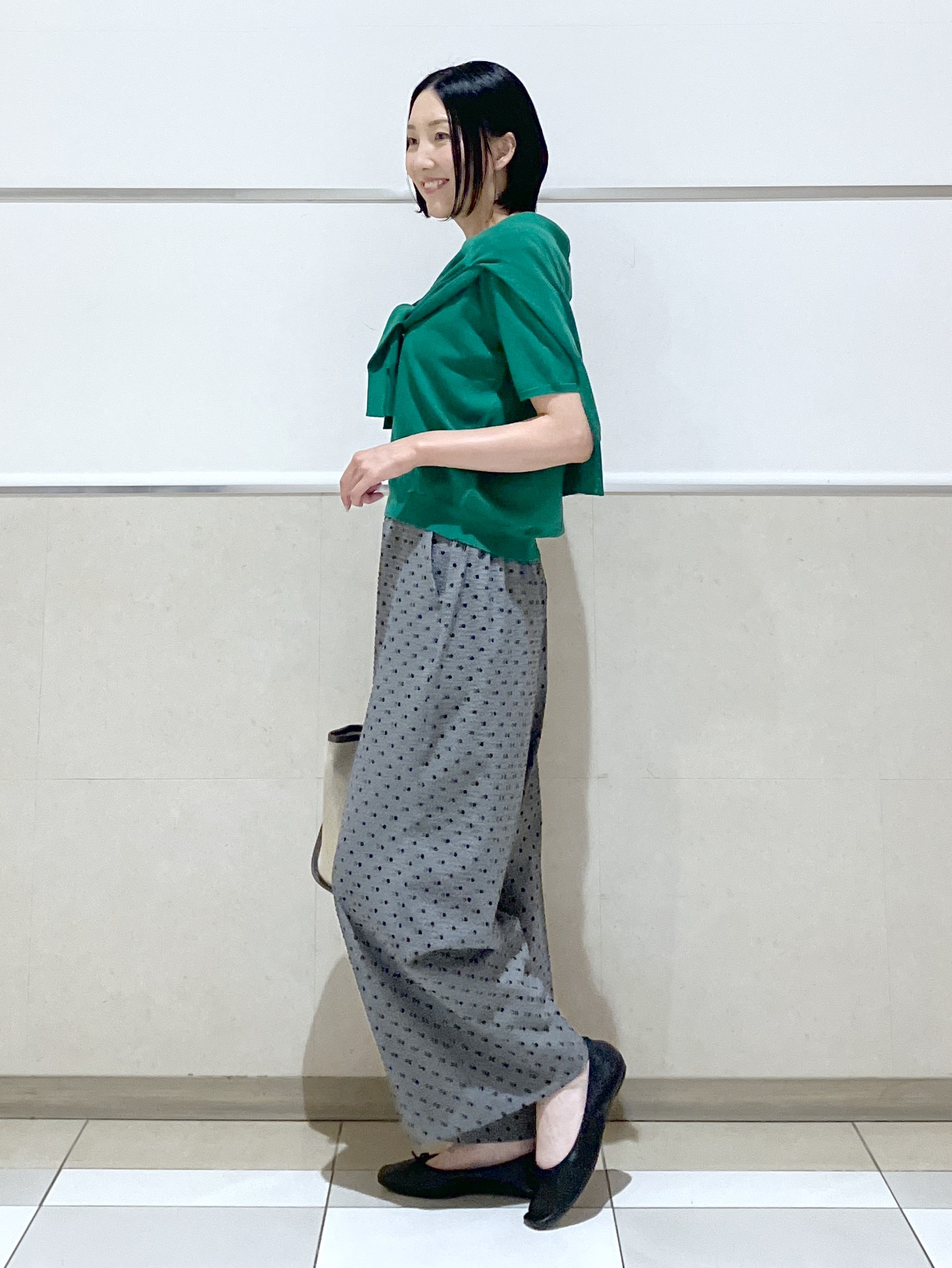 eriko さんの「Dessin｜【9色展開/接触冷感/UVカット】ドライタッチサマーニットT」を使ったコーディネート