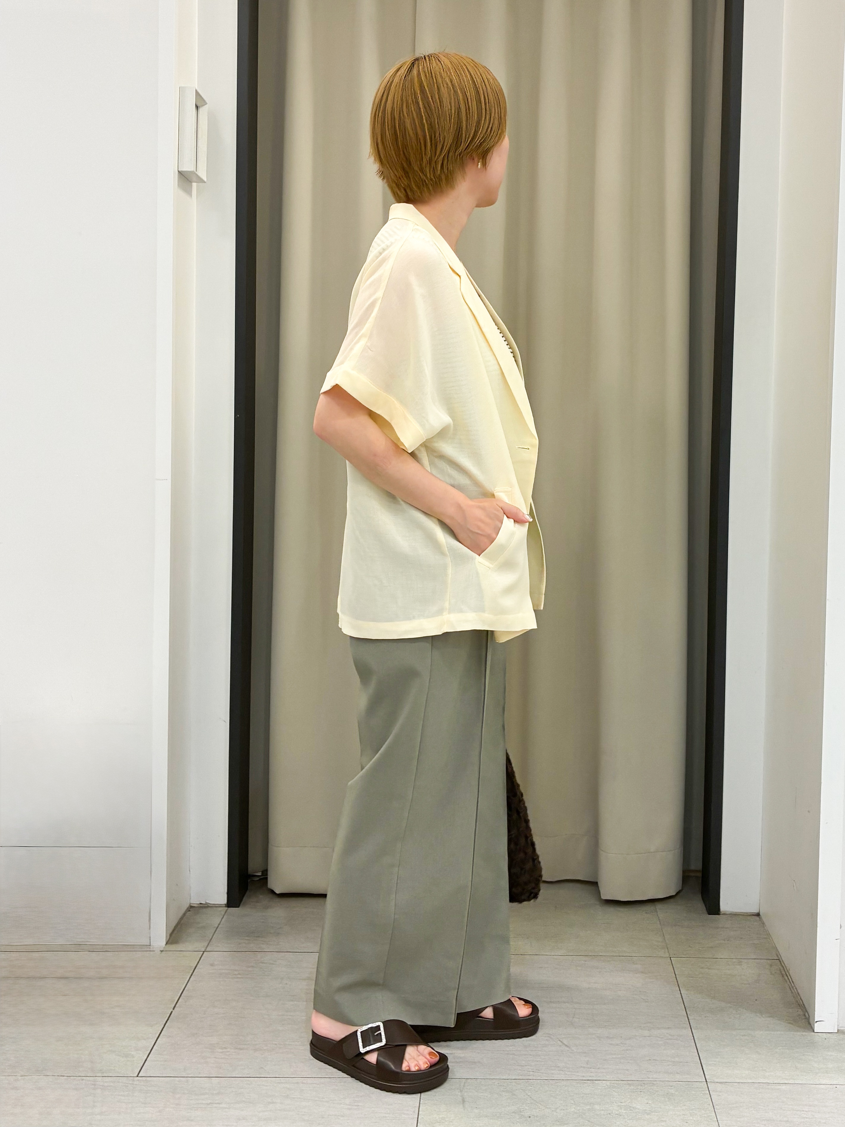 eguchiさんの「grove｜【洗濯機OK・ひんやり/SETUP可】シワになりにくいハーフスリーブジャケット」を使ったコーディネート