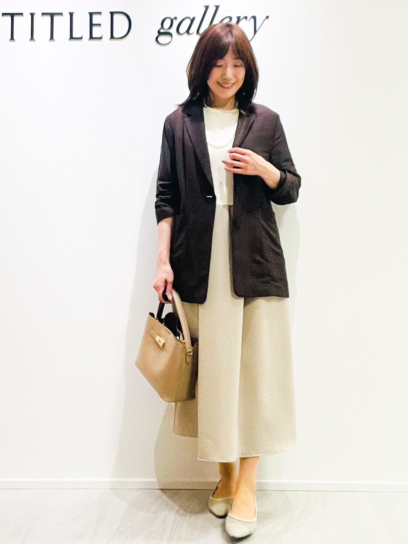 めいさんの「UNTITLED｜【一枚でサマ見え】ニットドッキングジャガードワンピース」を使ったコーディネート