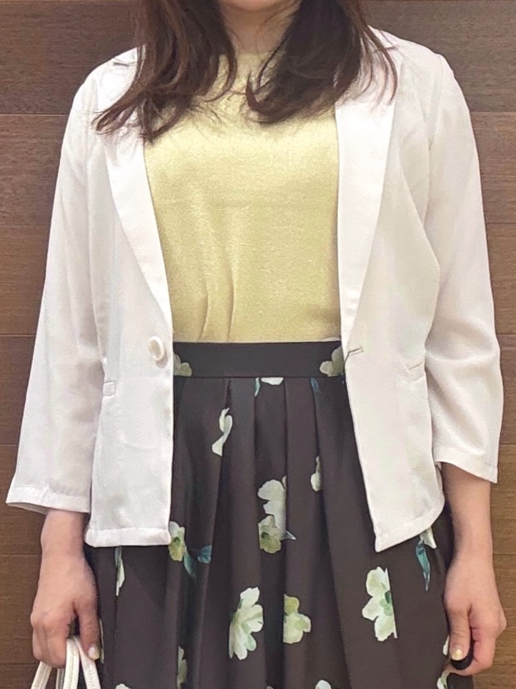 maichiさんの「OPAQUE.CLIP｜【接触冷感／防シワ】ひんやり7分袖テーラードジャケット《洗濯機OK》」を使ったコーディネート