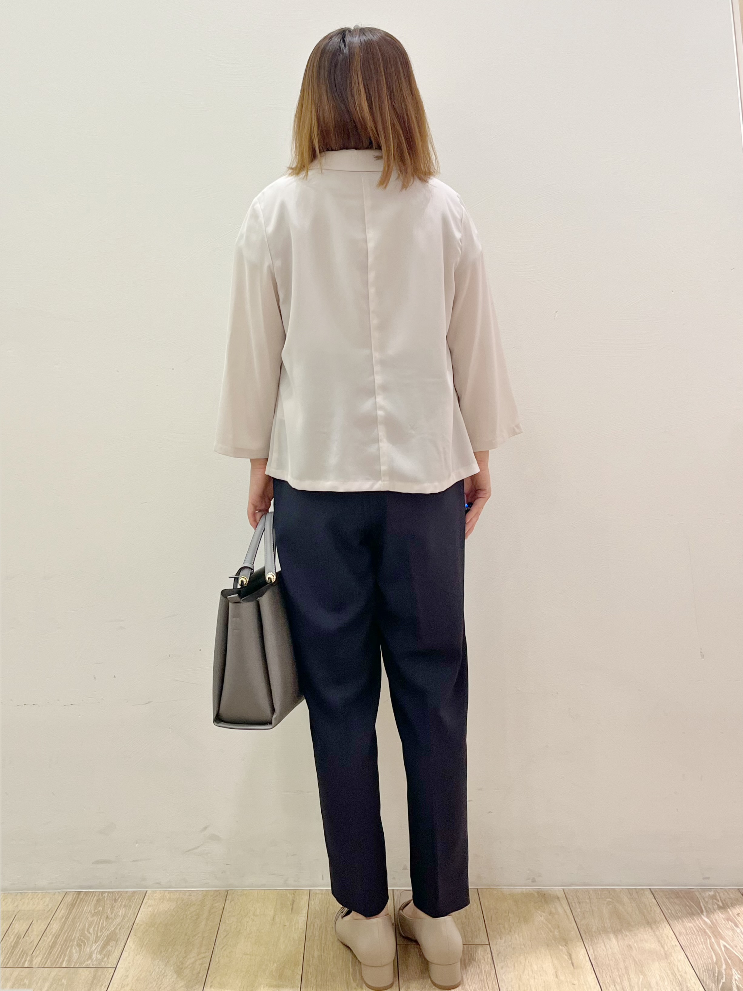 kcさんの「OPAQUE.CLIP｜【接触冷感／防シワ】ひんやり7分袖テーラードジャケット《洗濯機OK》」を使ったコーディネート