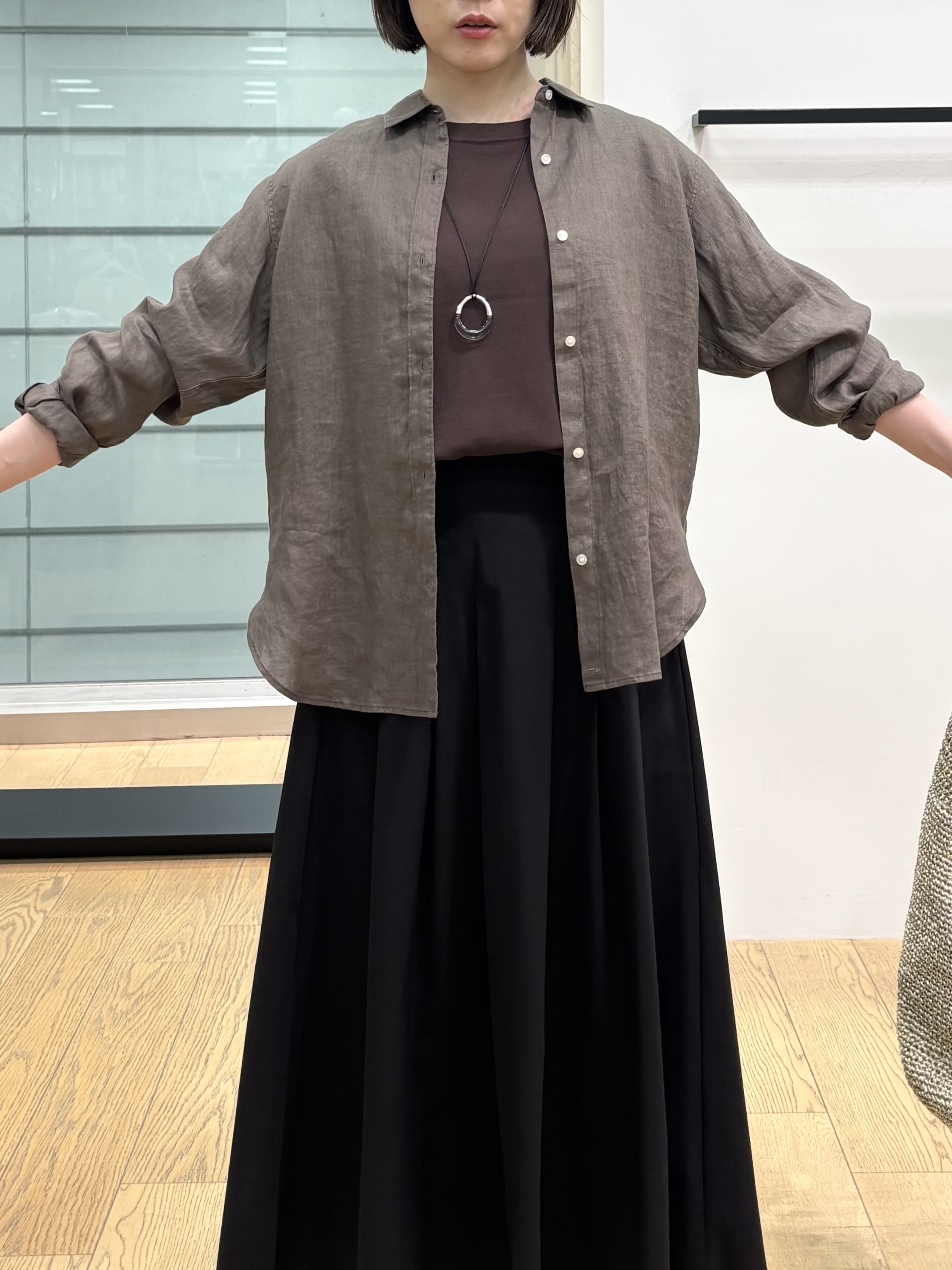 asamiさんの「INDIVI｜【洗える／コットン】ドライタッチさらりニットT」を使ったコーディネート
